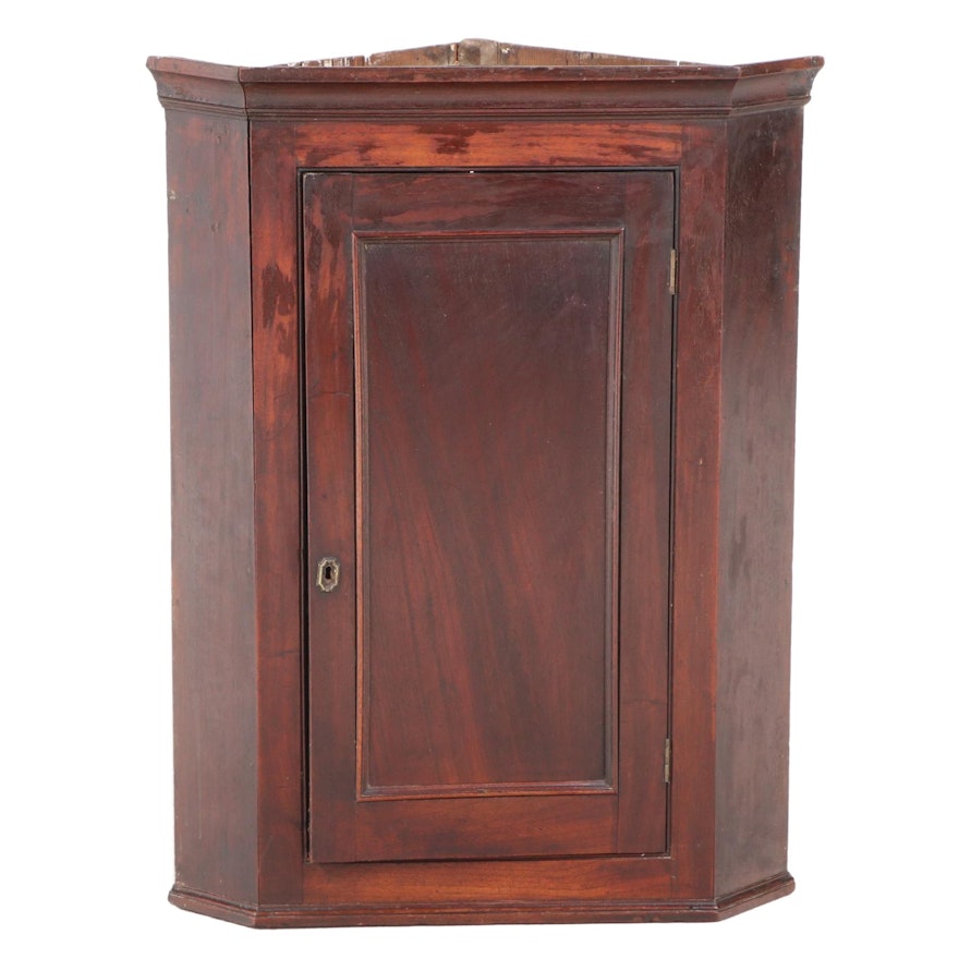 George III Mahogany Hanging Corner Cabinet, circa 1800