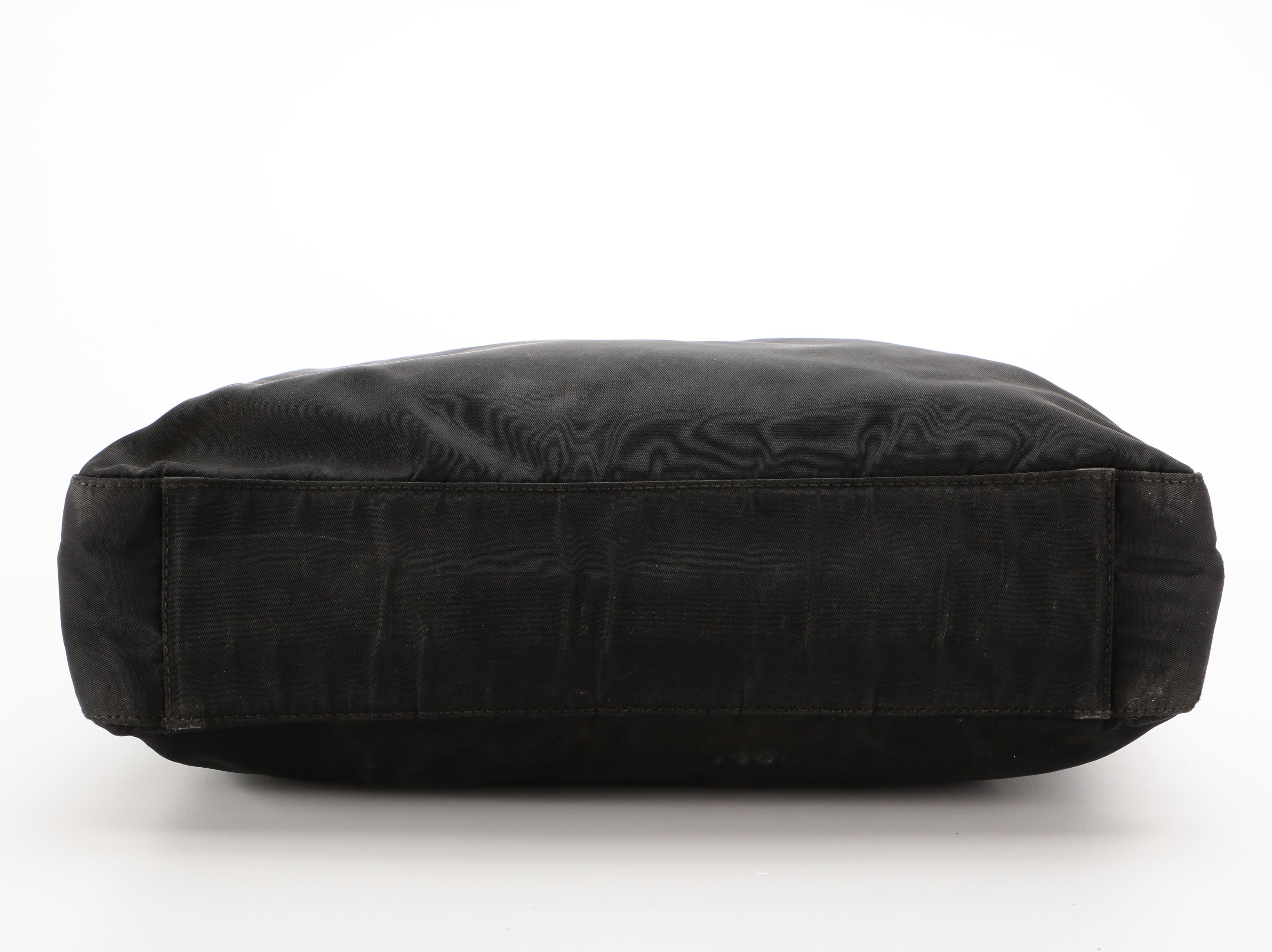 Prada Black Nylon Tessuto Shoulder Bag with Leather Trim