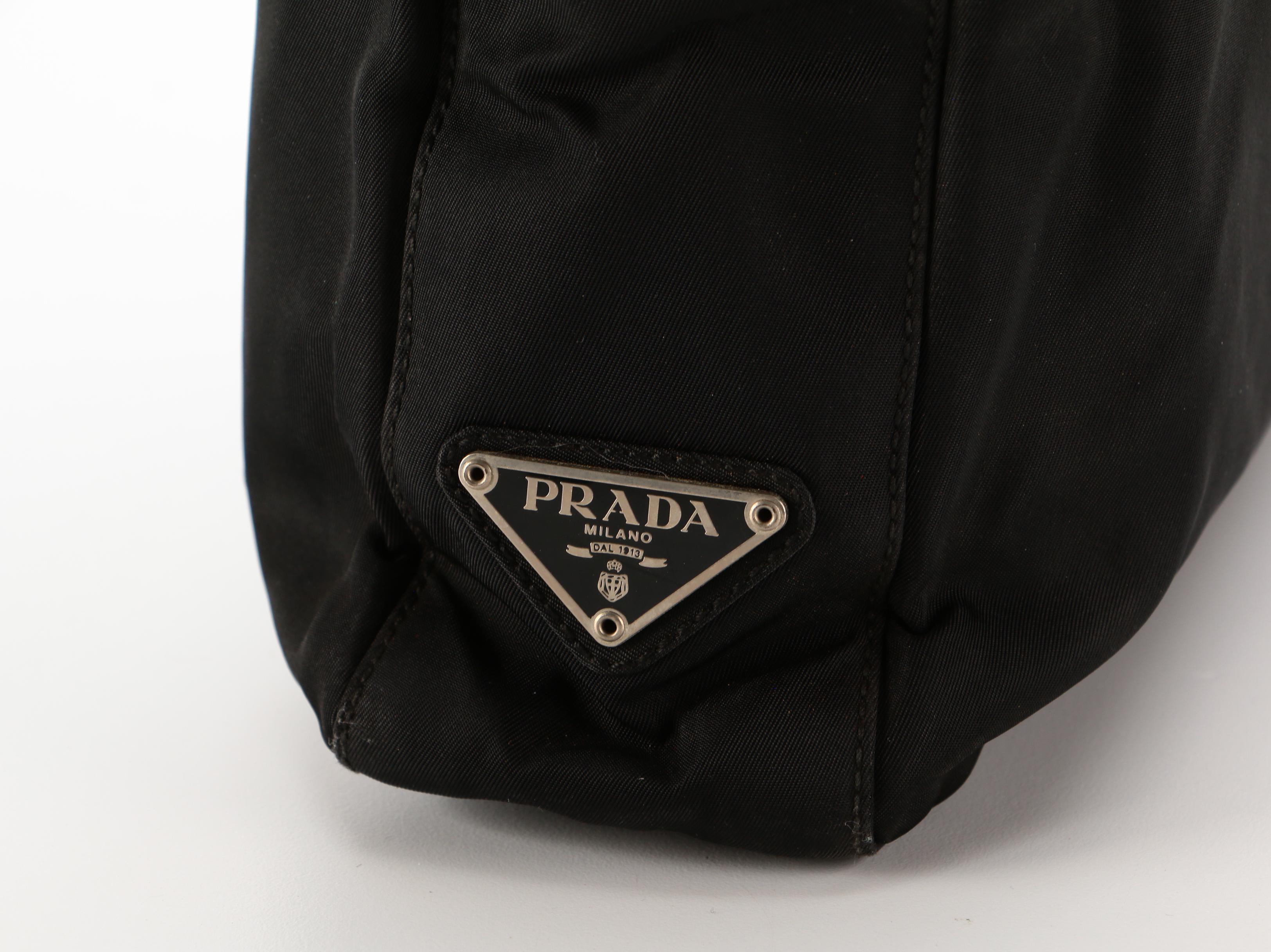 Prada Black Nylon Tessuto Shoulder Bag with Leather Trim