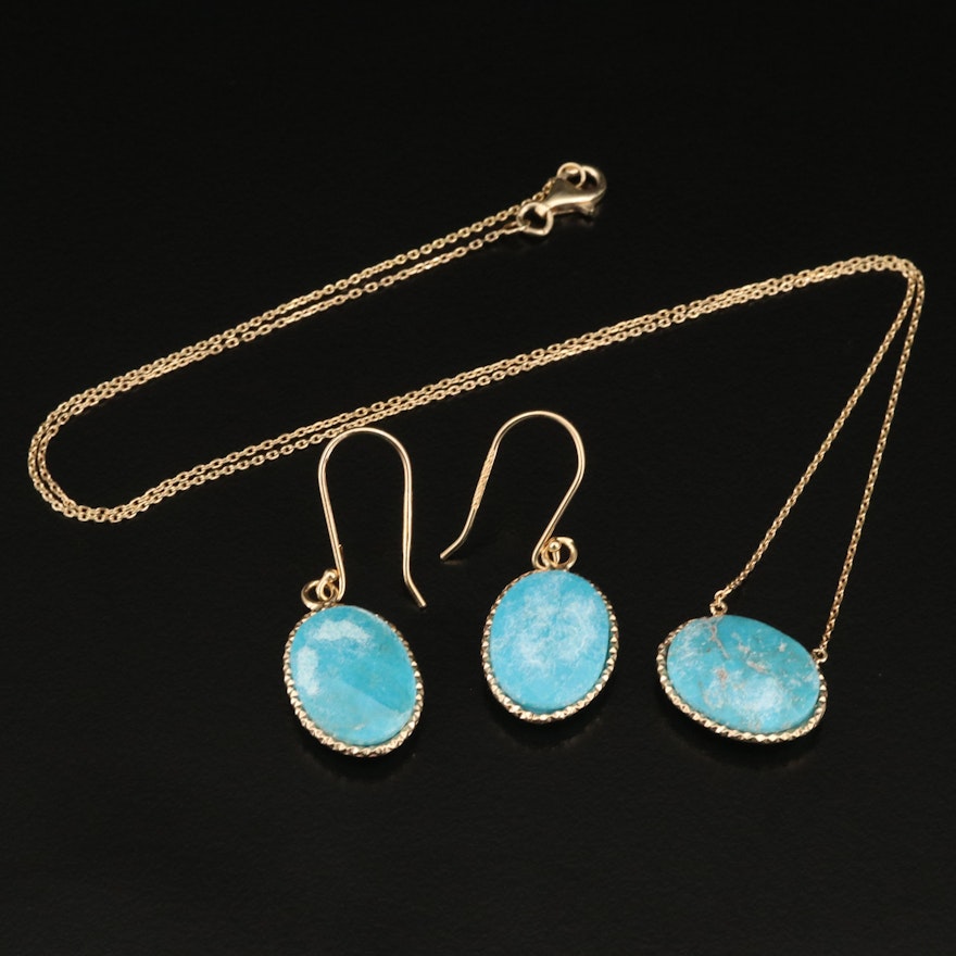 Sterling Turquoise Necklace and Earrings