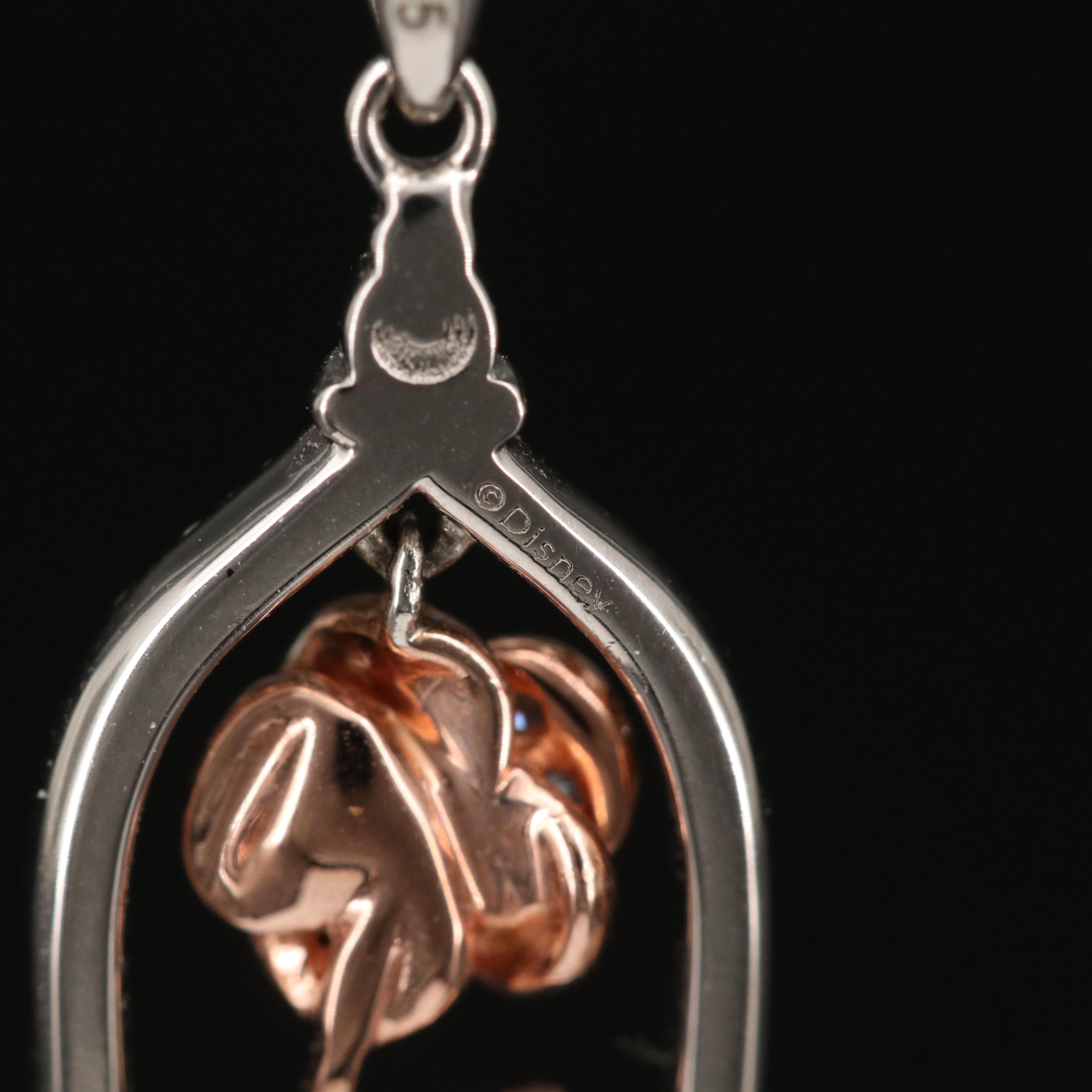 Disney Sterling Enchanted Rose Pendant