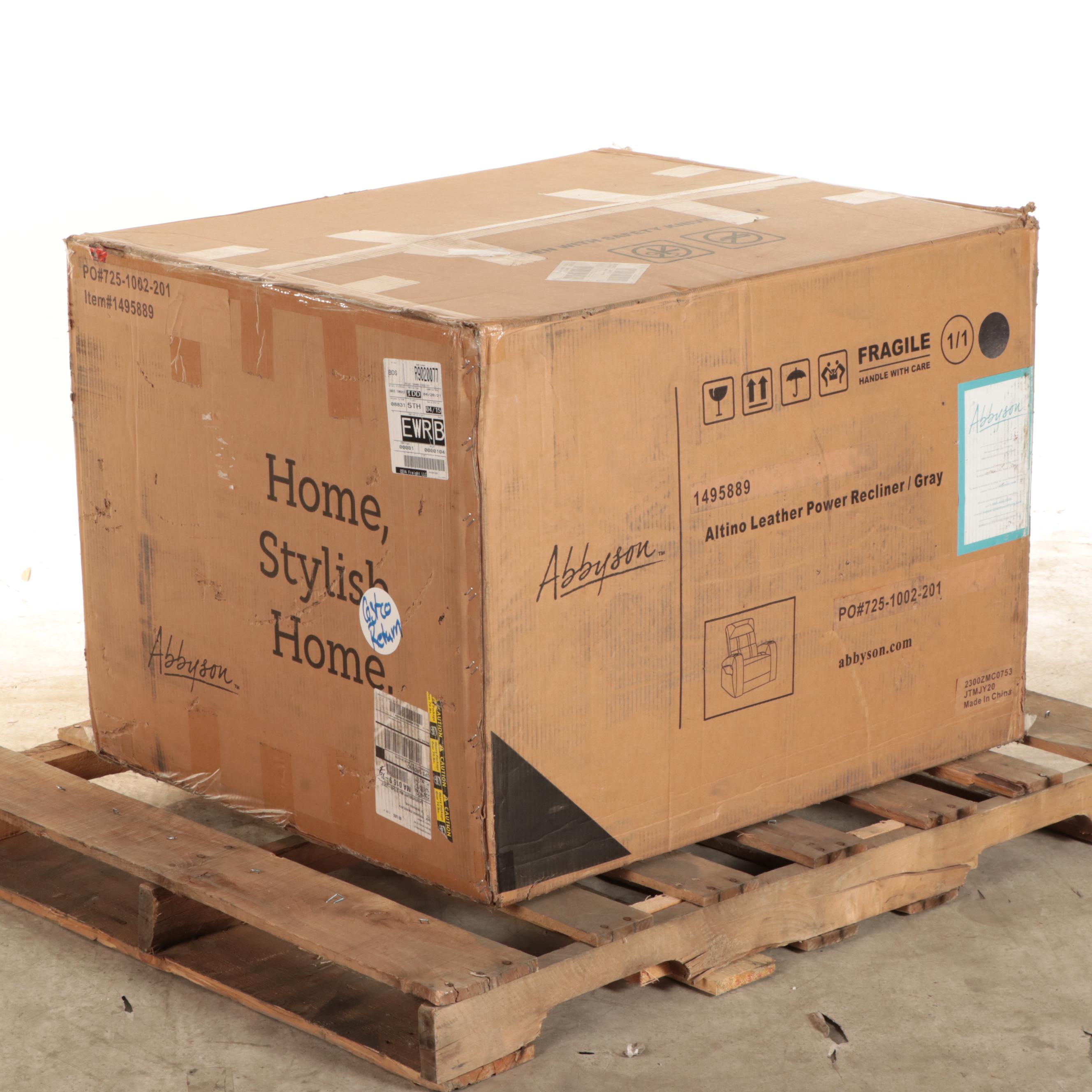 Abbyson "Altino" Power Leather Recliner