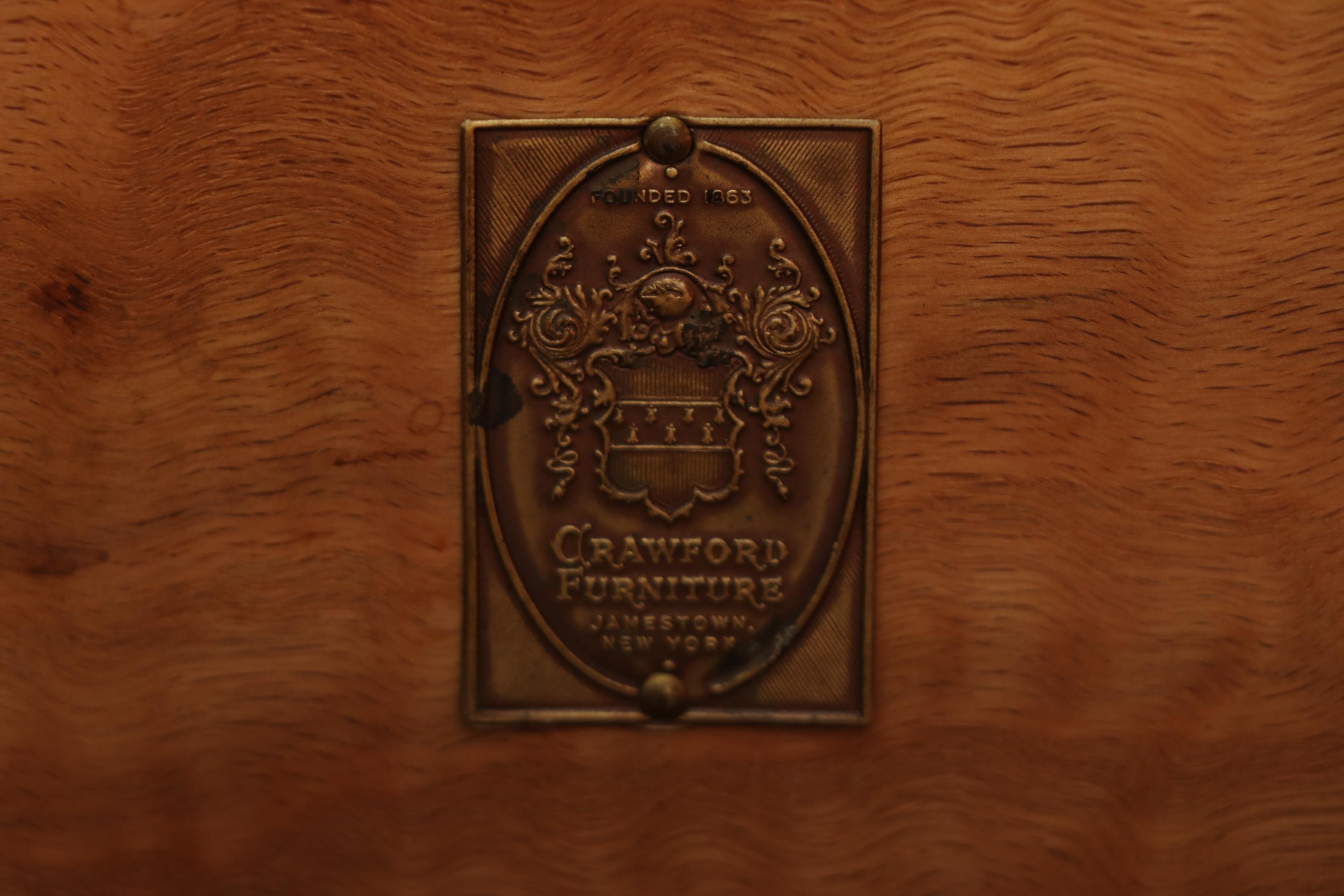 Crawford Furniture Colonial Style Maple China Cabinet, Mid to Late 20th C.