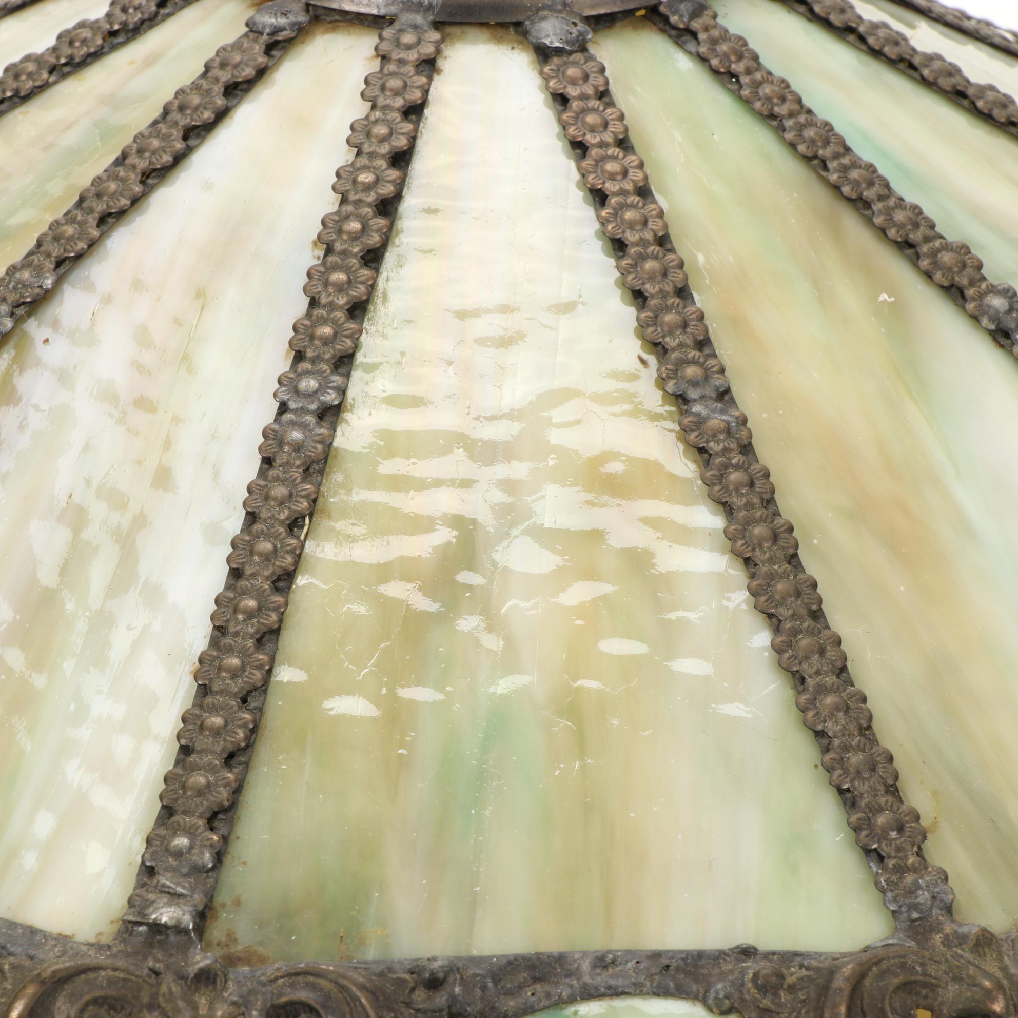 Gramercy Park Lighting Curved Slag Glass Lamp Shade, Early to Mid 20th Century