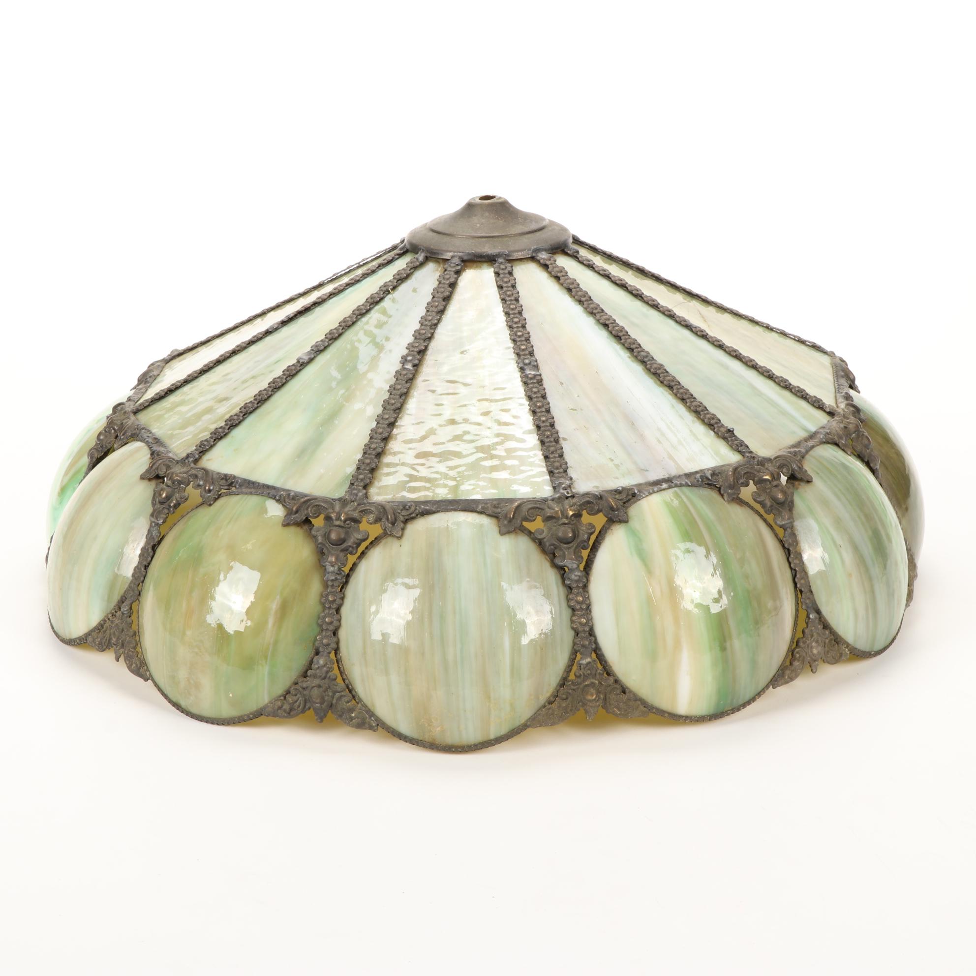 Gramercy Park Lighting Curved Slag Glass Lamp Shade, Early to Mid 20th Century
