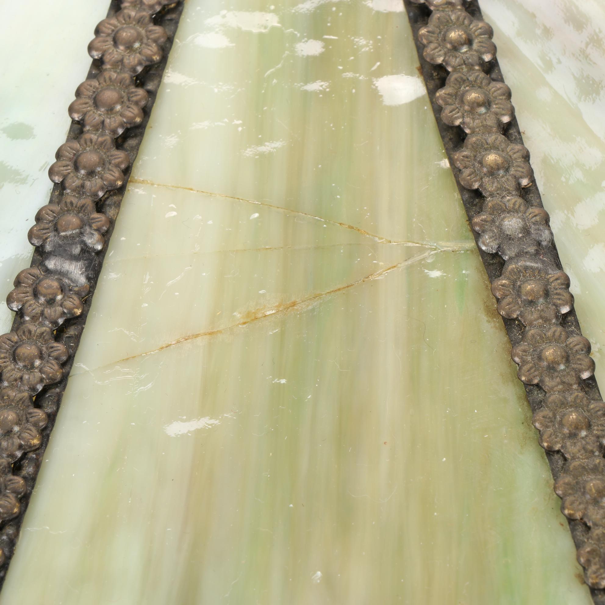 Gramercy Park Lighting Curved Slag Glass Lamp Shade, Early to Mid 20th Century