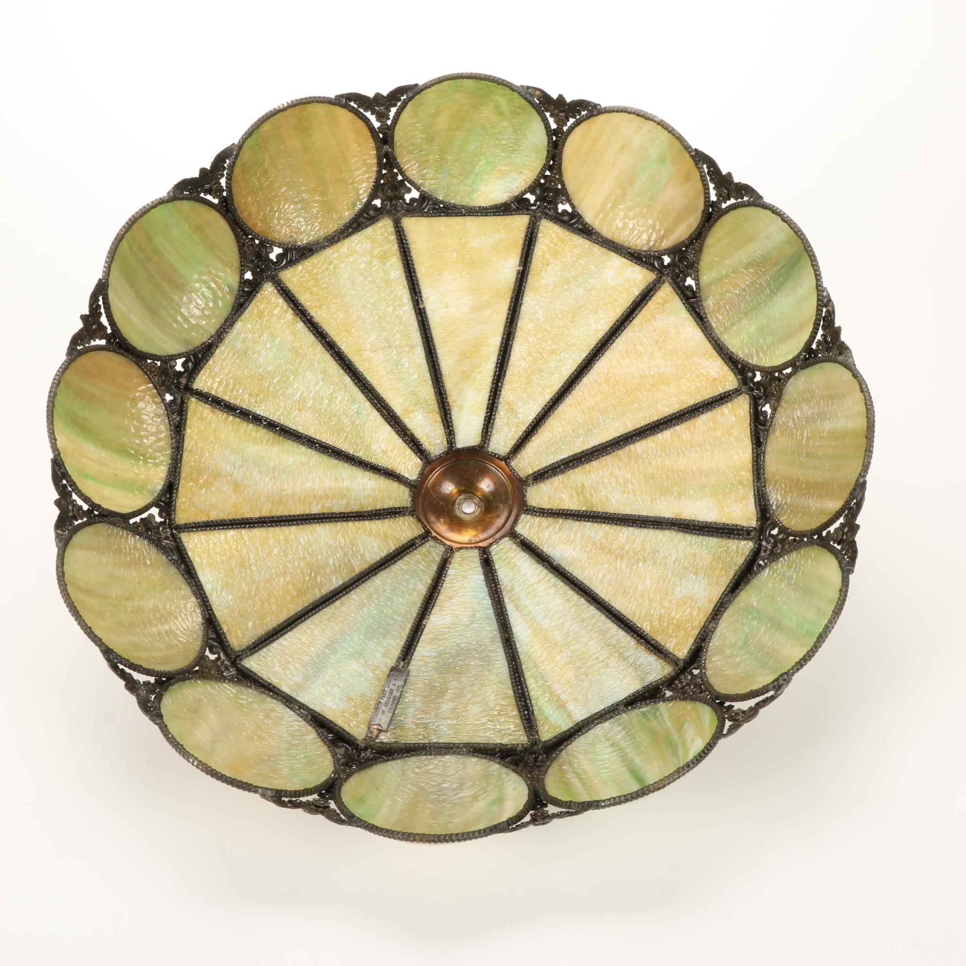 Gramercy Park Lighting Curved Slag Glass Lamp Shade, Early to Mid 20th Century