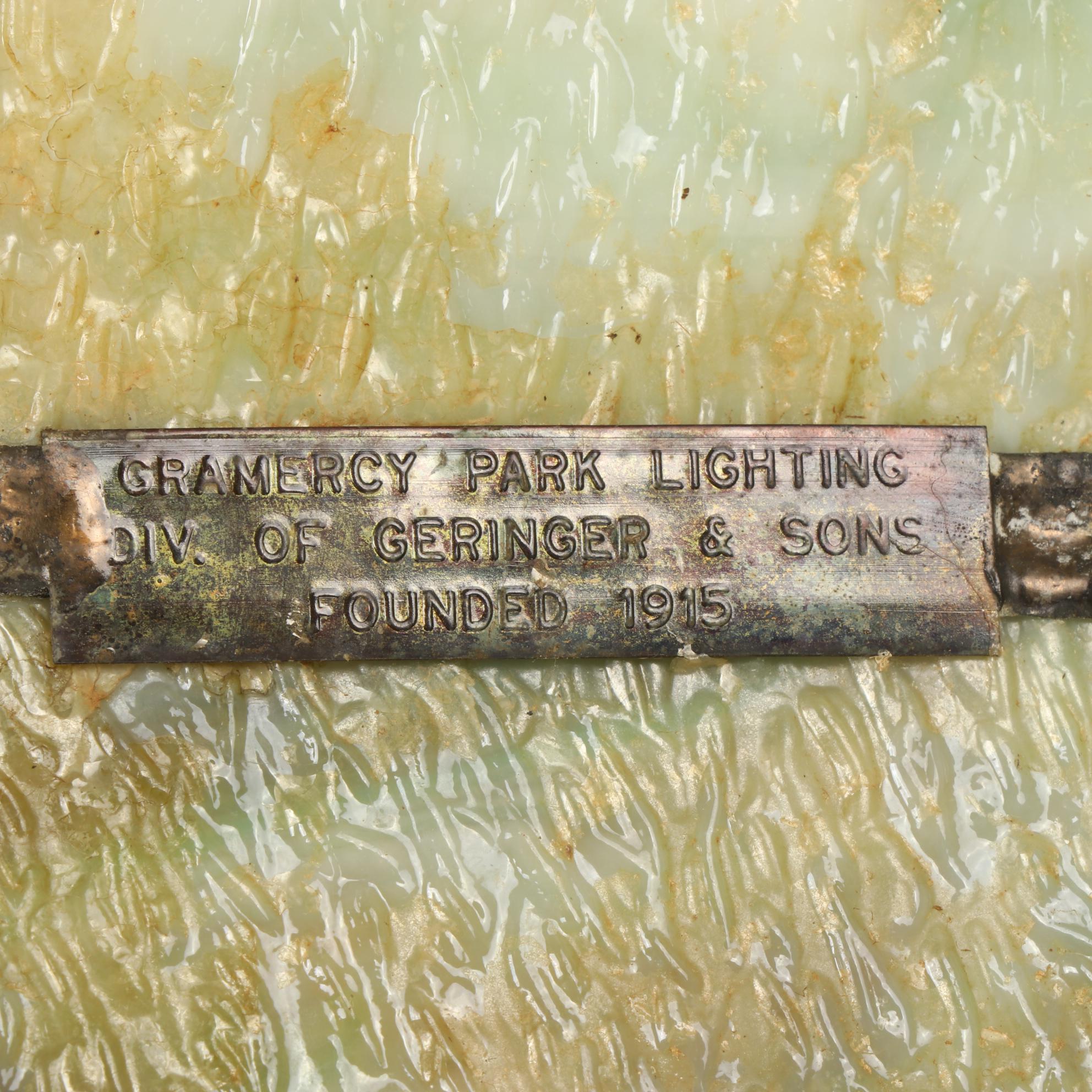 Gramercy Park Lighting Curved Slag Glass Lamp Shade, Early to Mid 20th Century