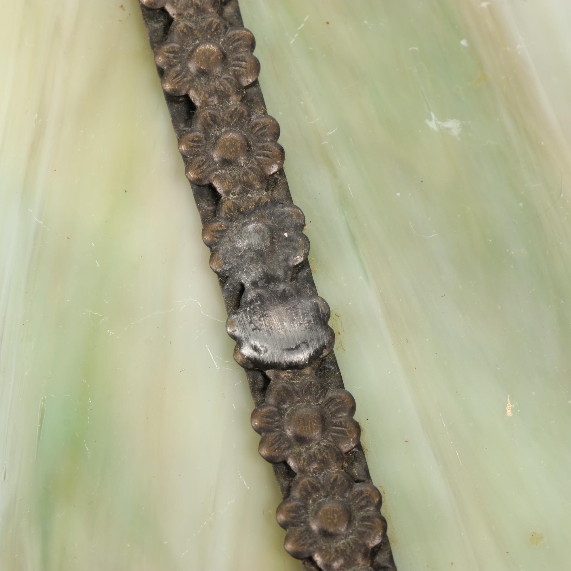 Gramercy Park Lighting Curved Slag Glass Lamp Shade, Early to Mid 20th Century