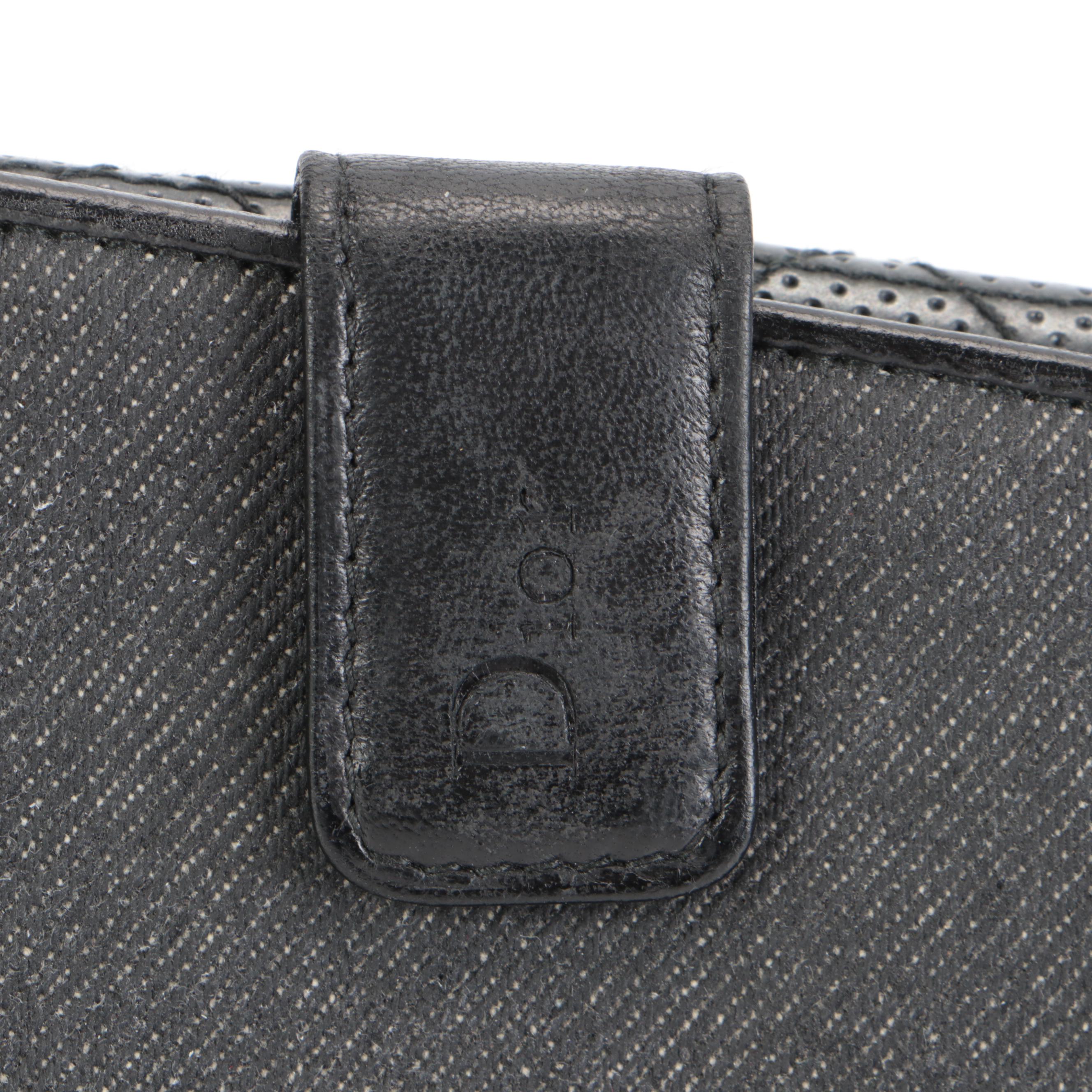 Christian Dior Bifold Wallet in Black Denim and Leather