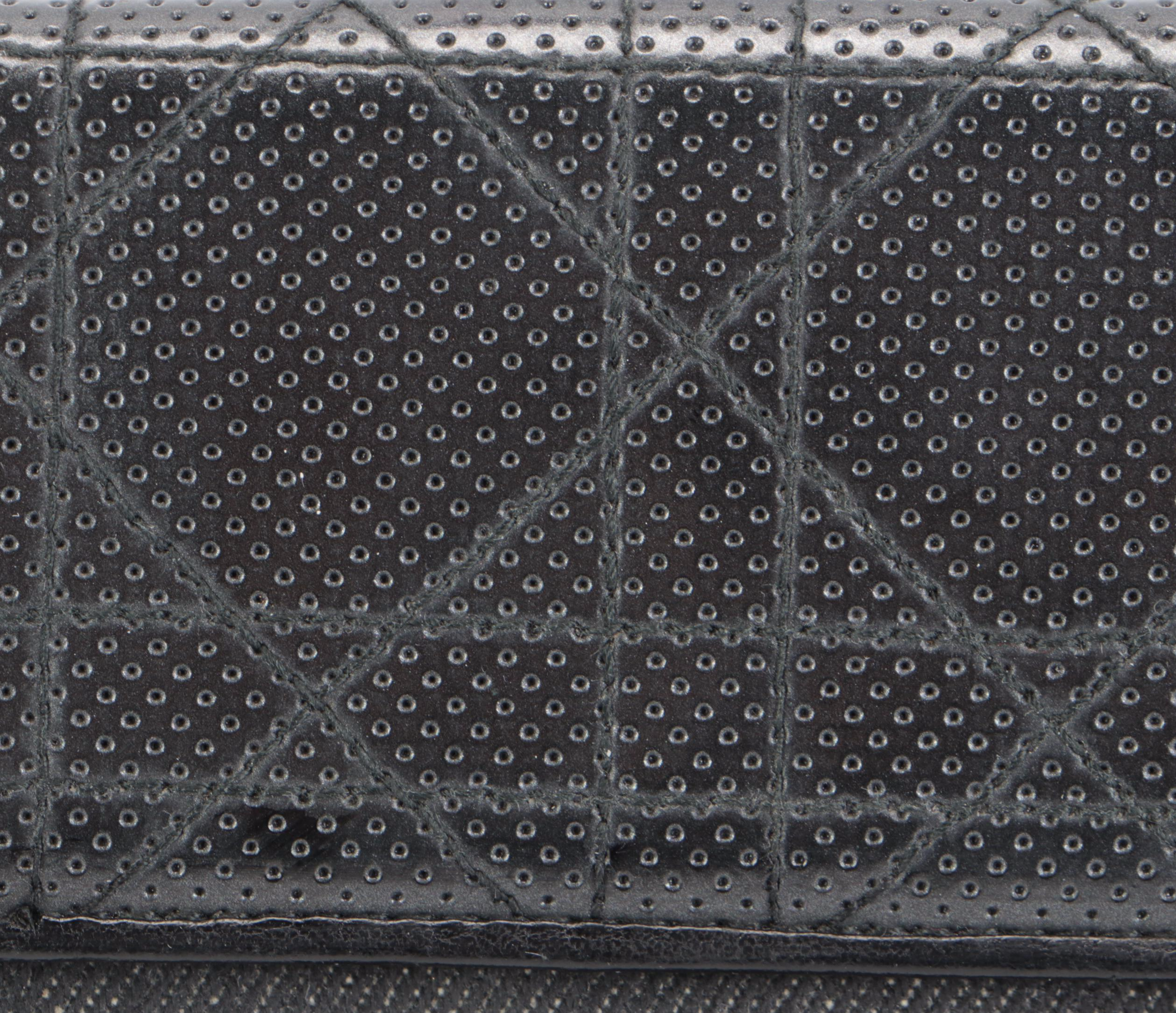 Christian Dior Bifold Wallet in Black Denim and Leather