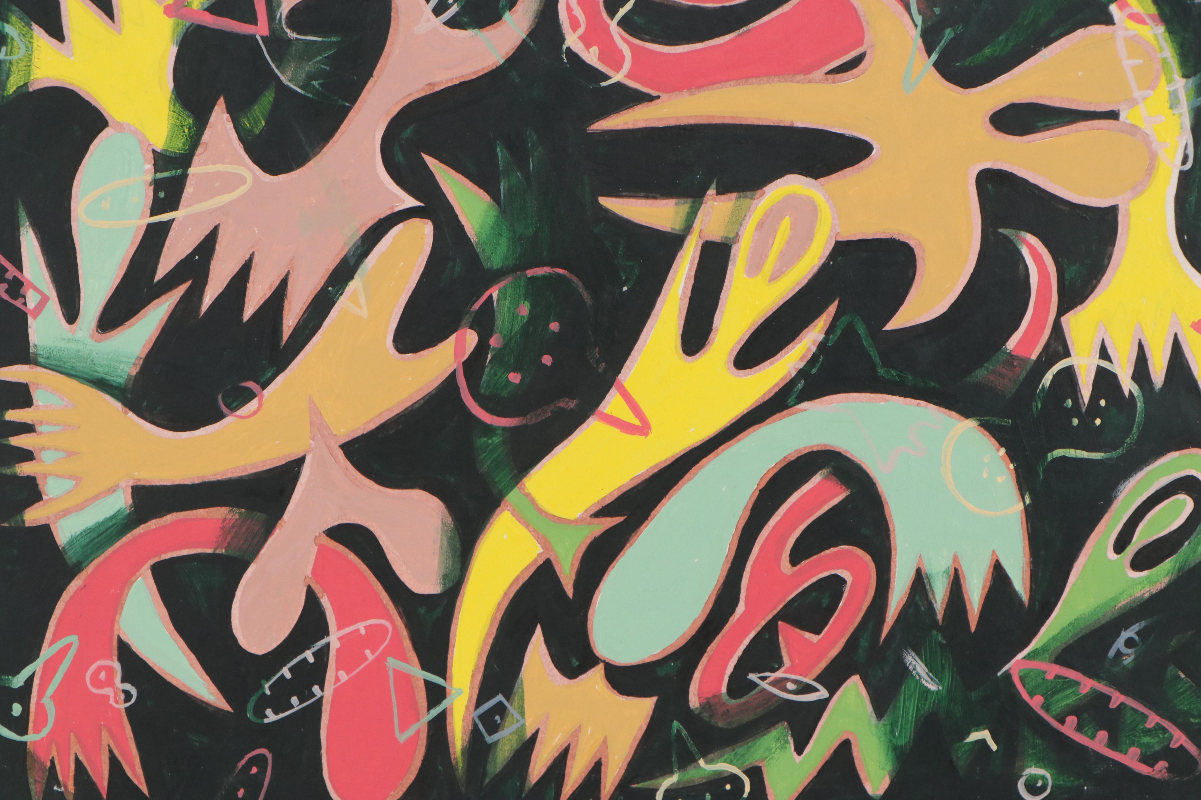 Michael Sweeney Abstract Acrylic Painting on Drywall