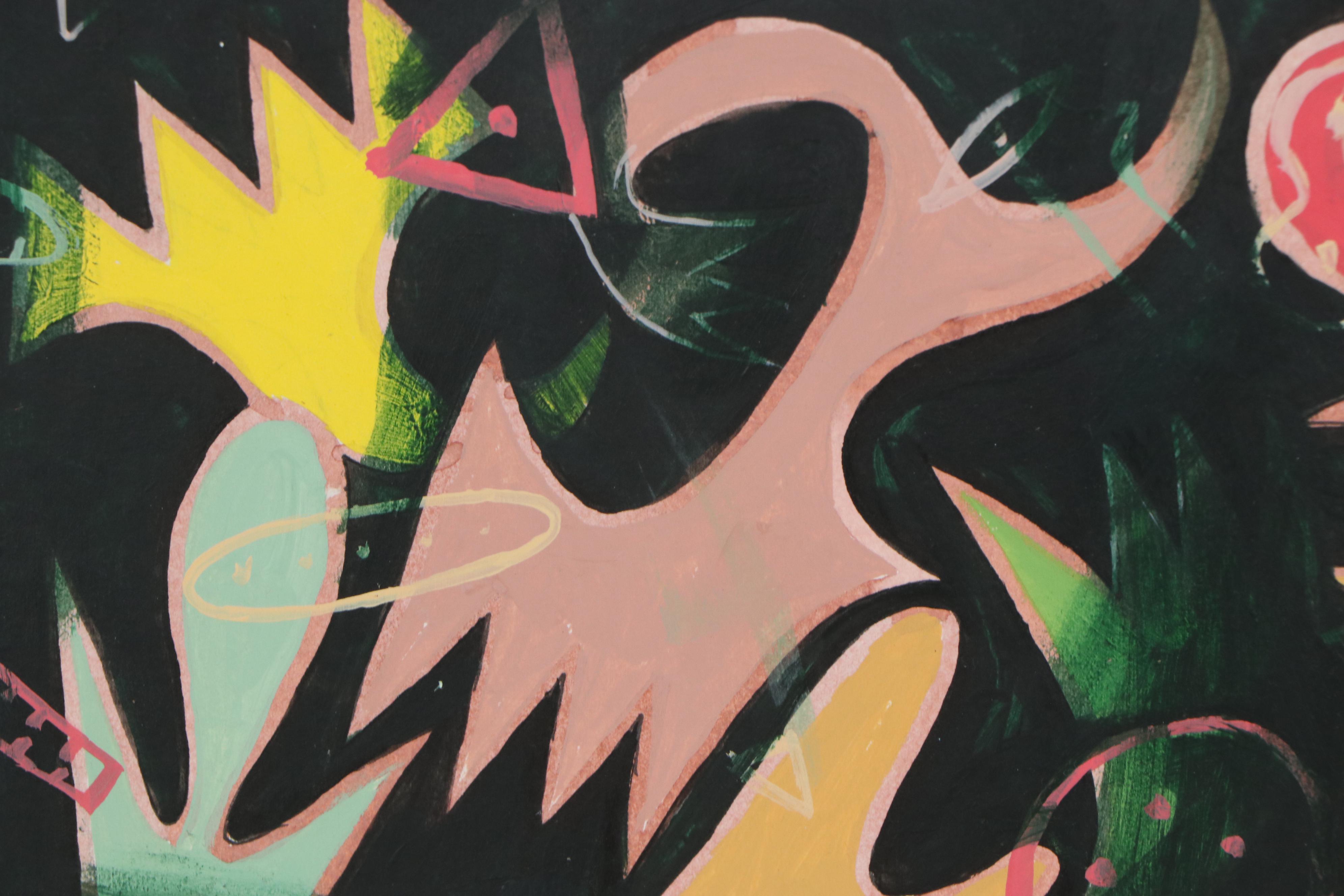 Michael Sweeney Abstract Acrylic Painting on Drywall