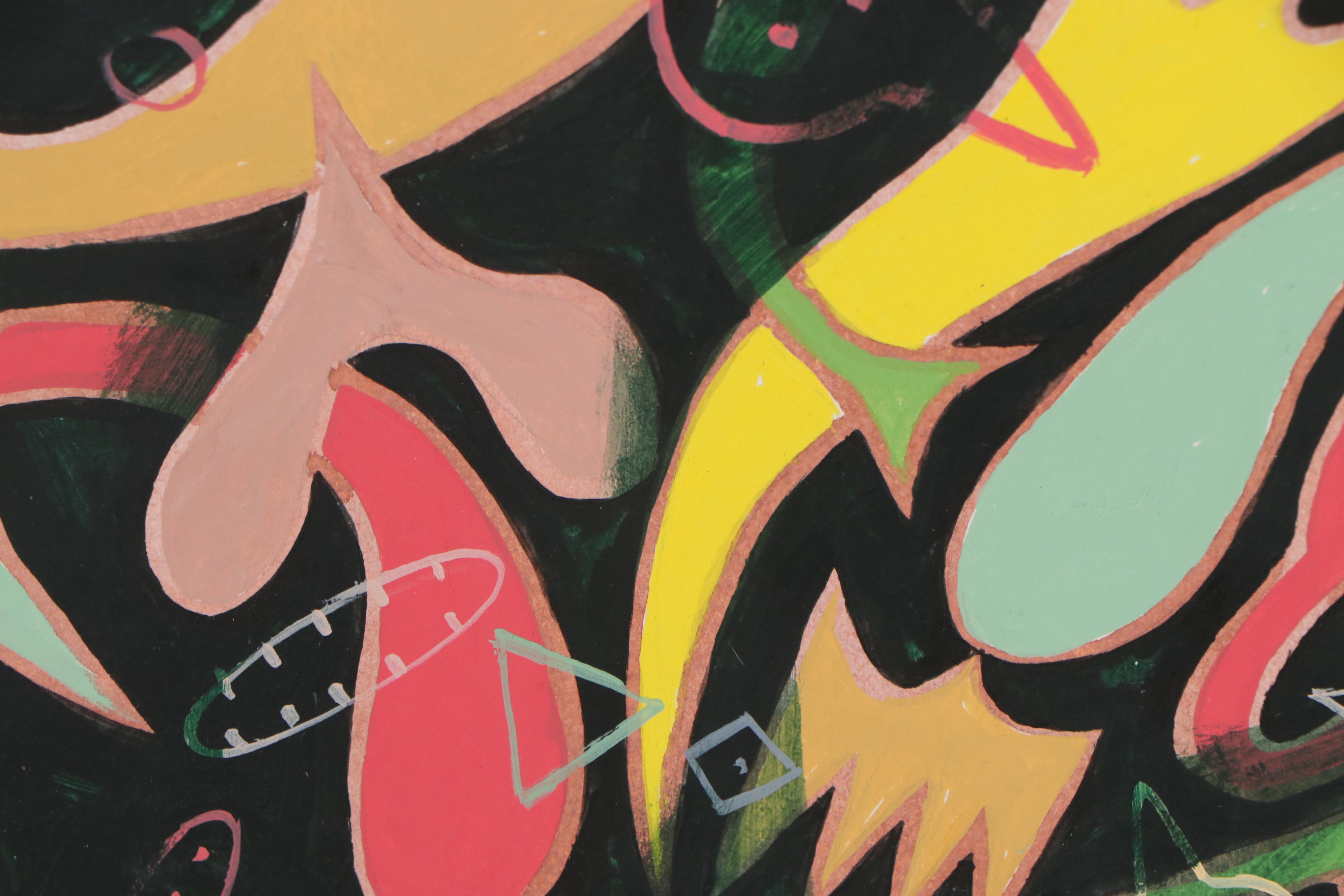 Michael Sweeney Abstract Acrylic Painting on Drywall