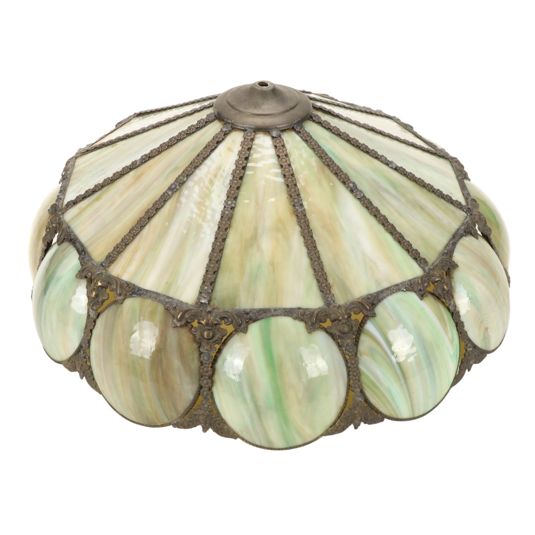 Gramercy Park Lighting Curved Slag Glass Lamp Shade, Early to Mid 20th Century