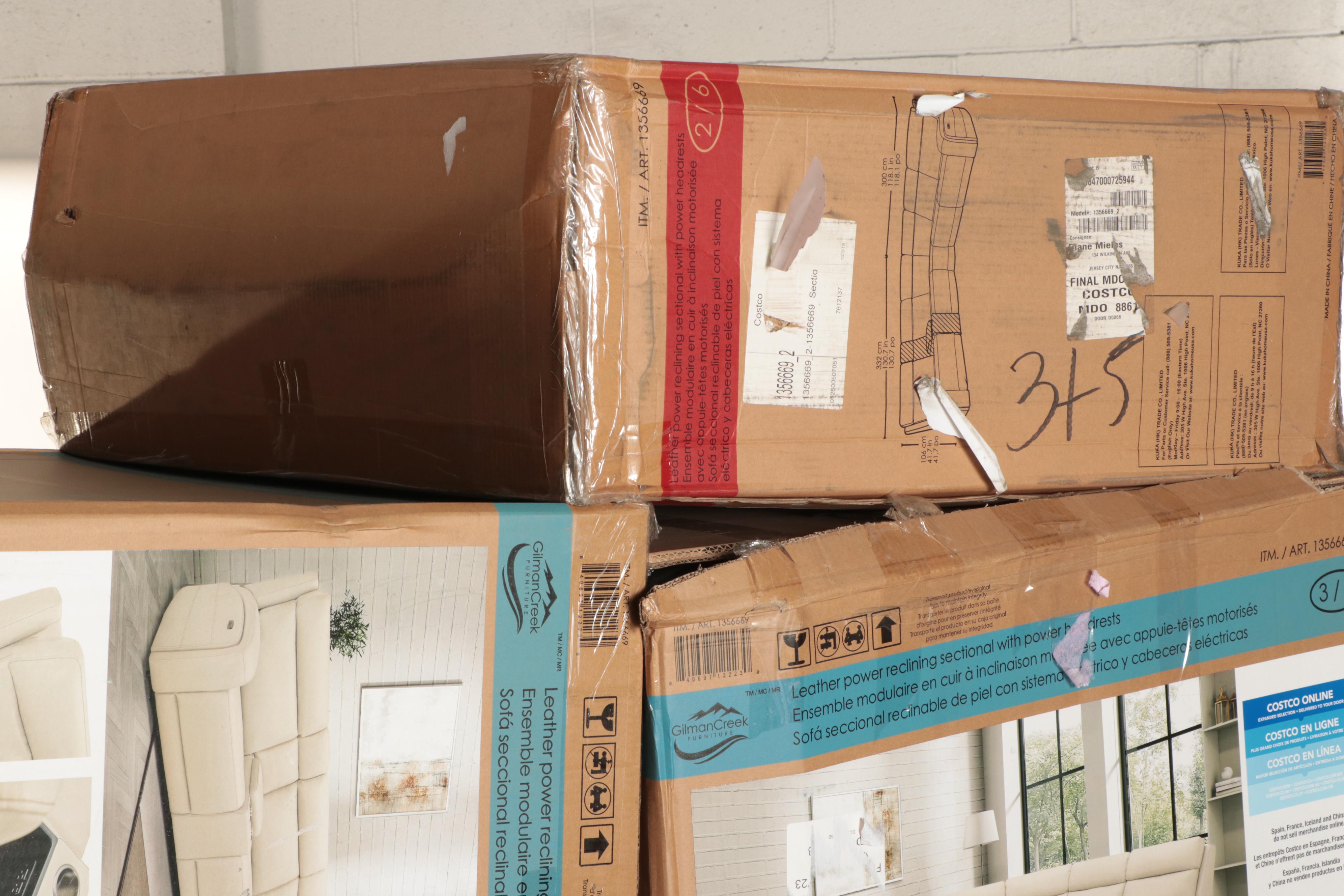 Gilman Creek Furniture "Gearhart" Six-Piece Leather Power Reclining Sectional