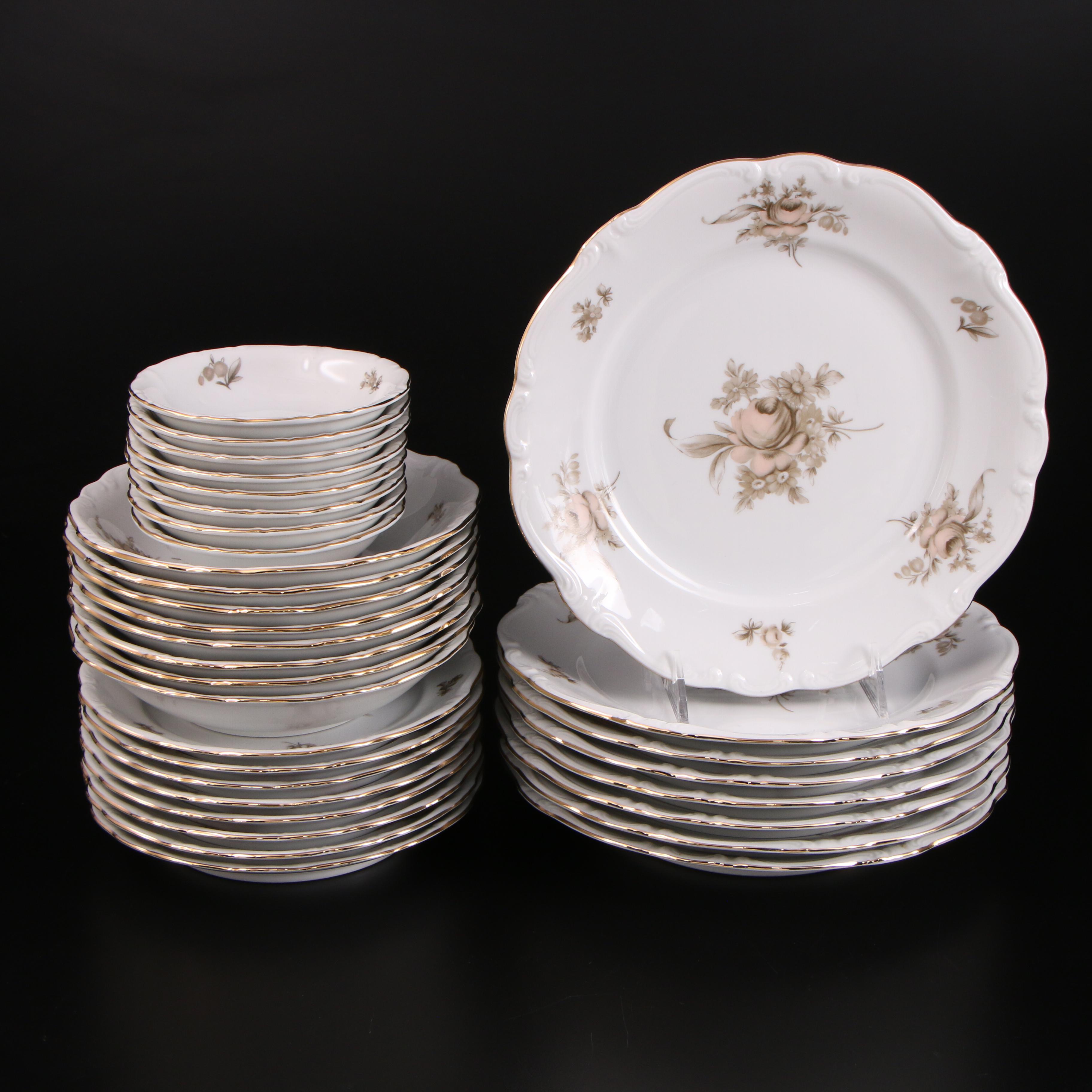 Johann Haviland German "Sepia Rose" Bone China, 20th Century