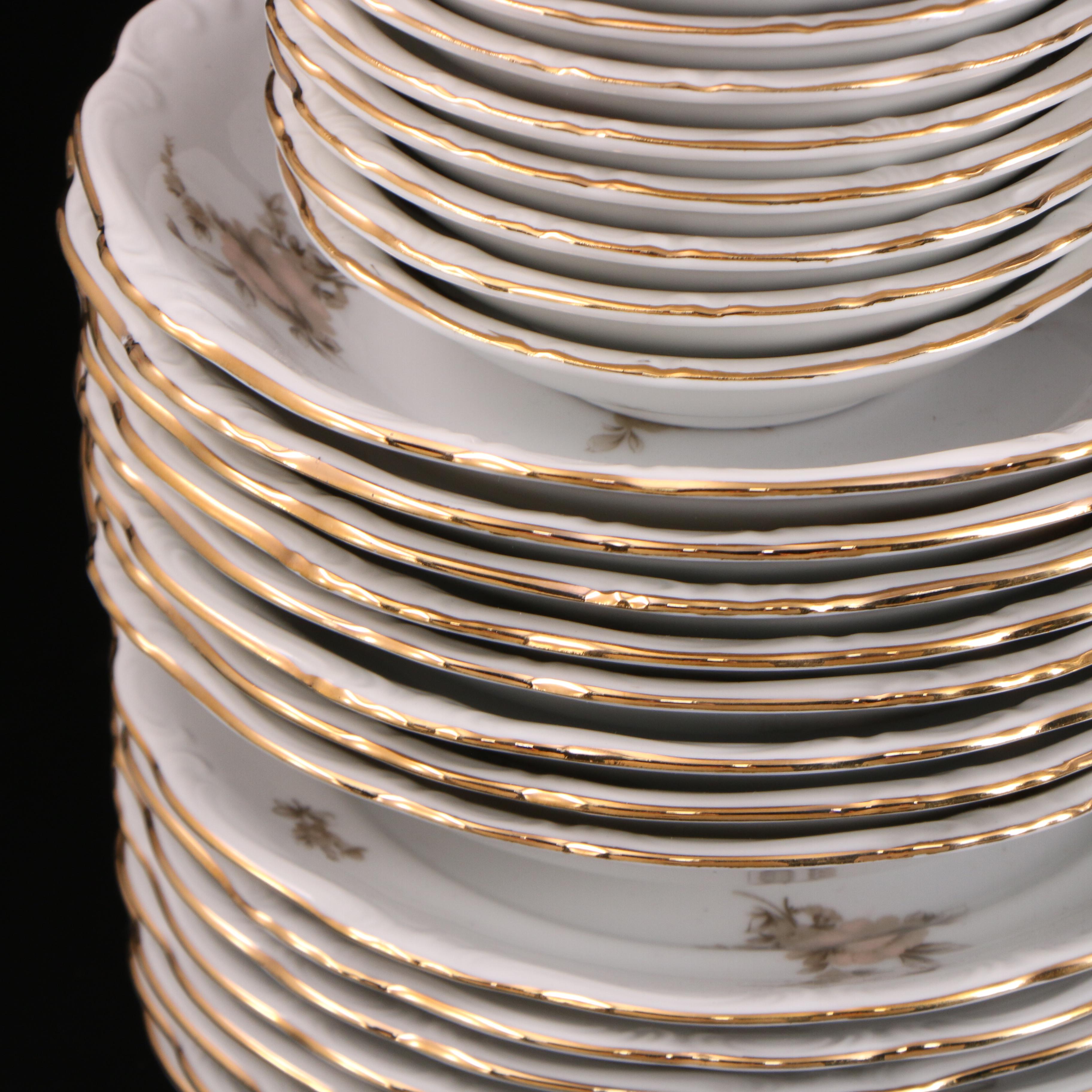 Johann Haviland German "Sepia Rose" Bone China, 20th Century