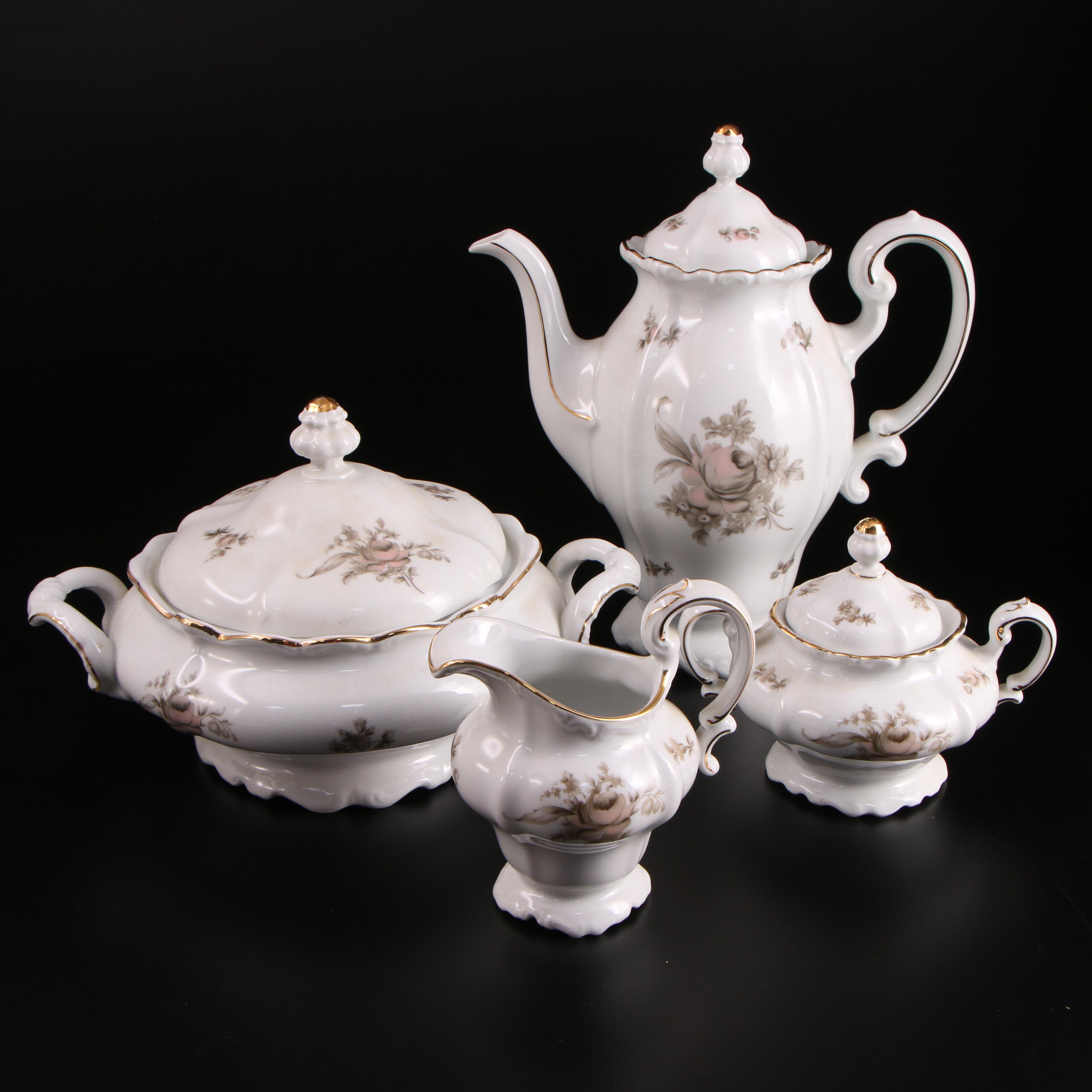 Johann Haviland German "Sepia Rose" Bone China, 20th Century