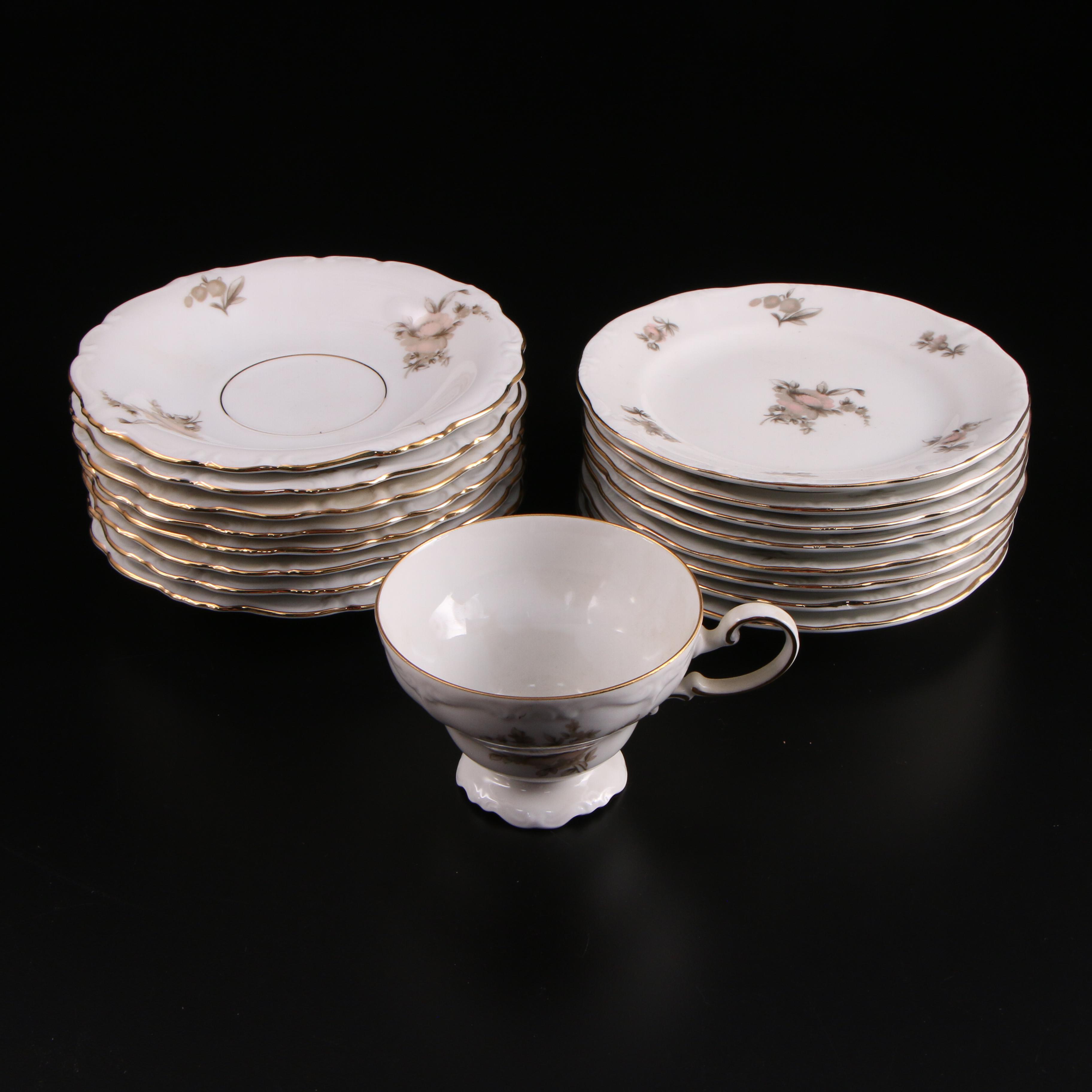 Johann Haviland German "Sepia Rose" Bone China, 20th Century