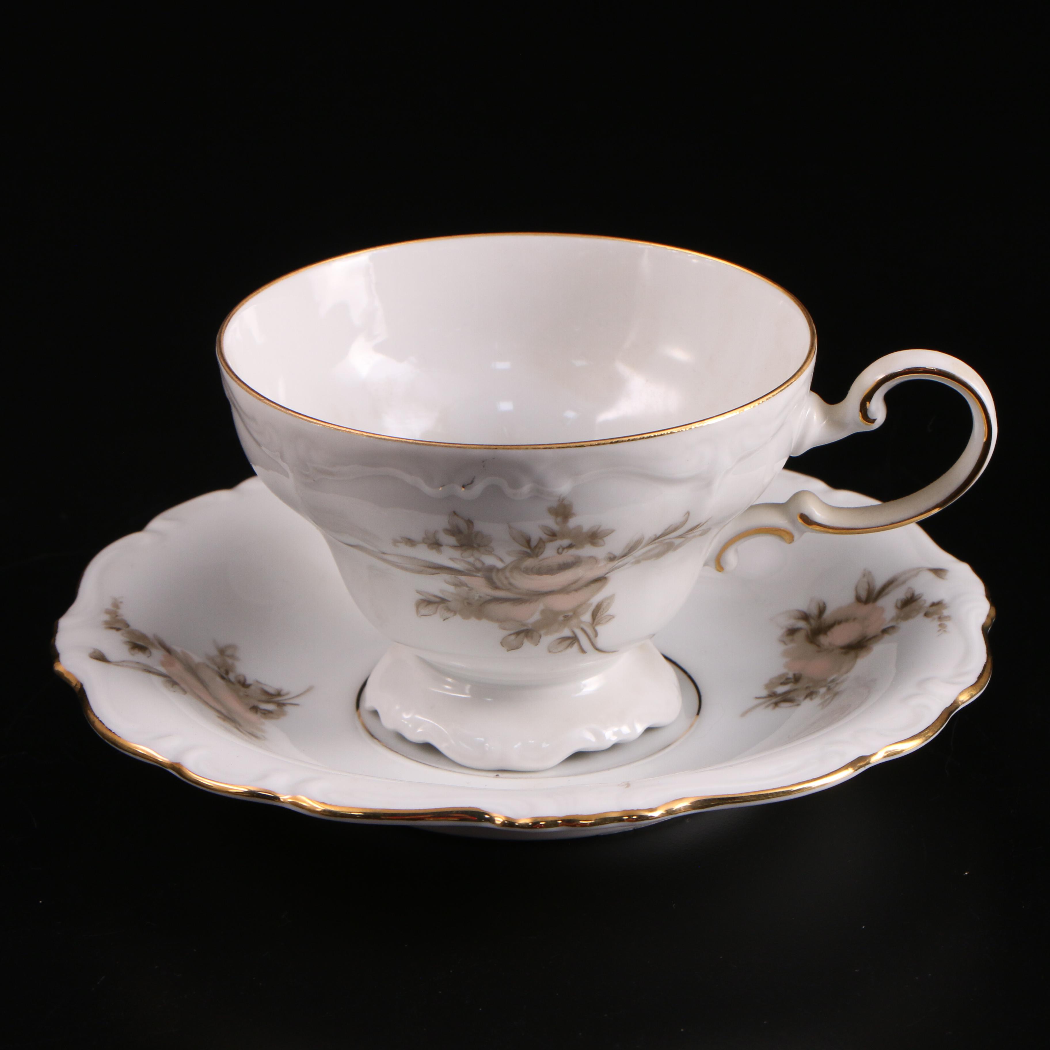 Johann Haviland German "Sepia Rose" Bone China, 20th Century