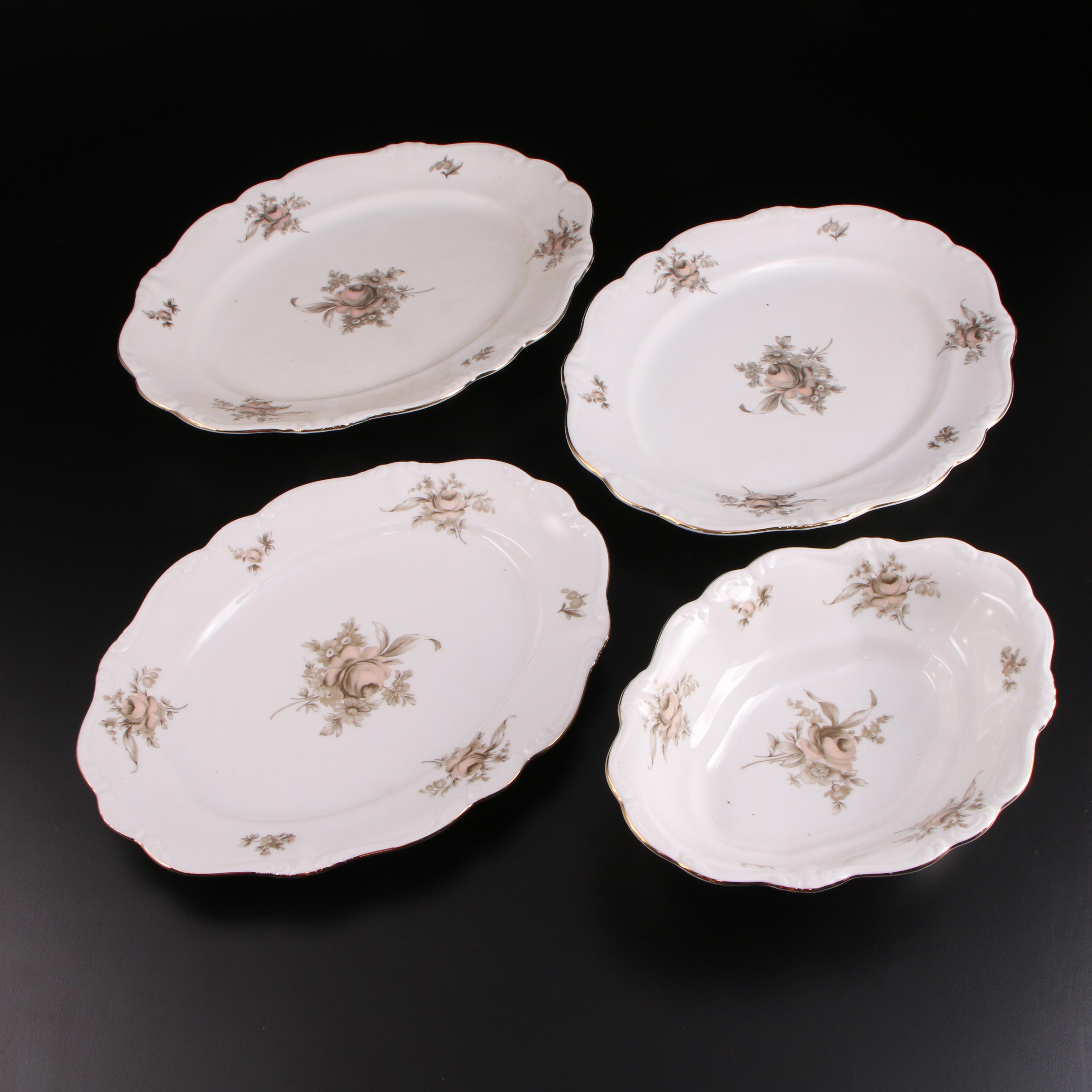 Johann Haviland German "Sepia Rose" Bone China, 20th Century