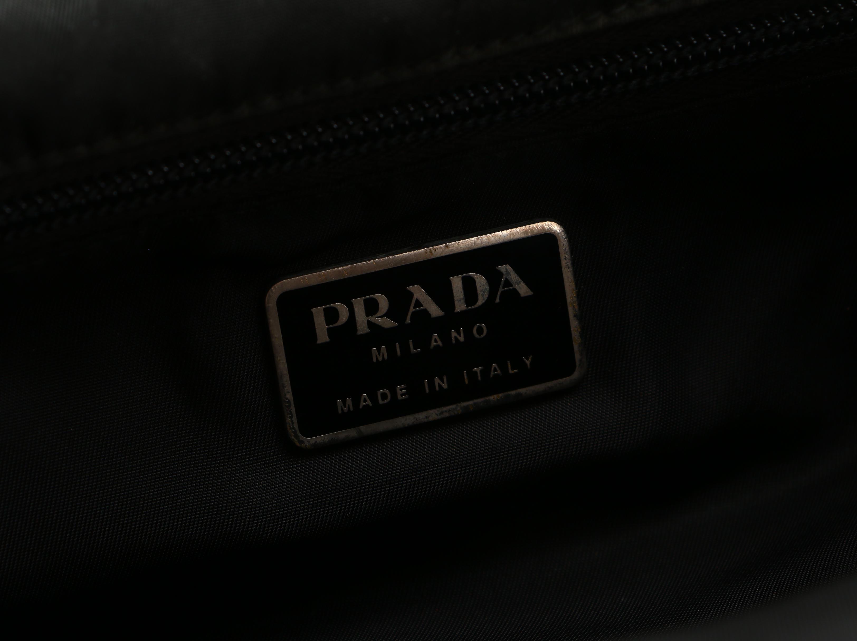 Prada Top Handle Bag in Black Tessuto Nylon and Acetate Handles