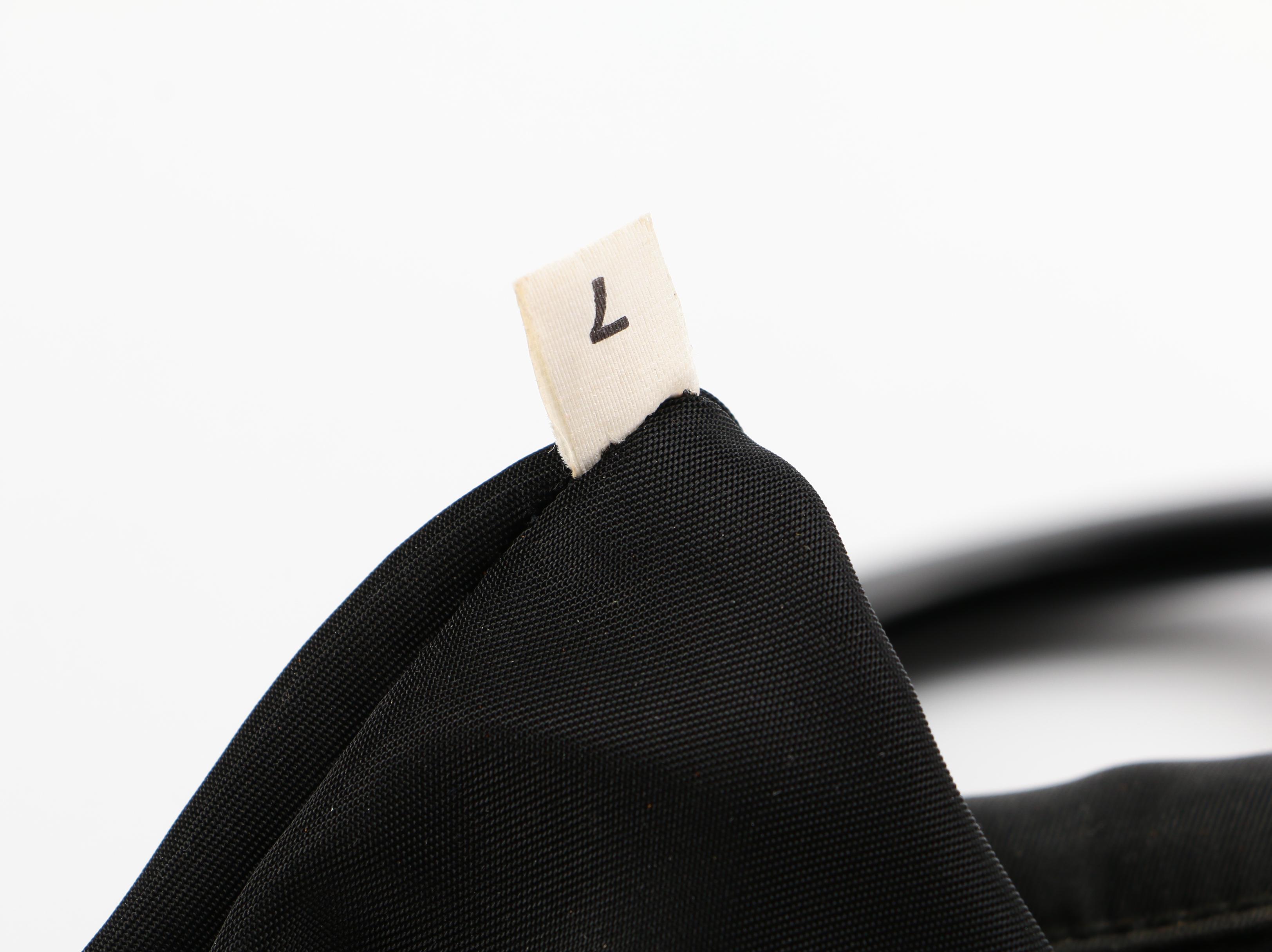 Prada Top Handle Bag in Black Tessuto Nylon and Acetate Handles