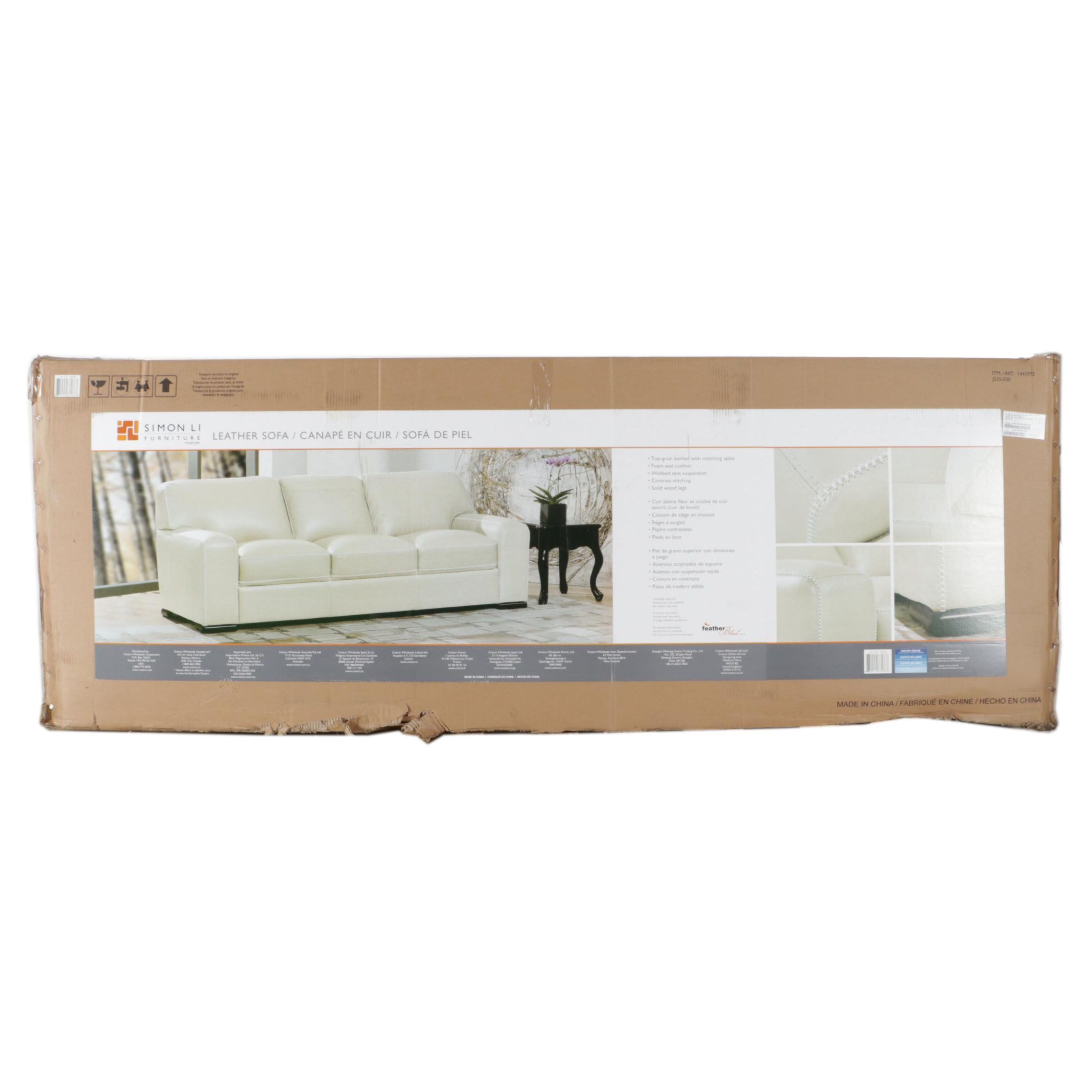 Simon Li "Buckley" Leather Sofa