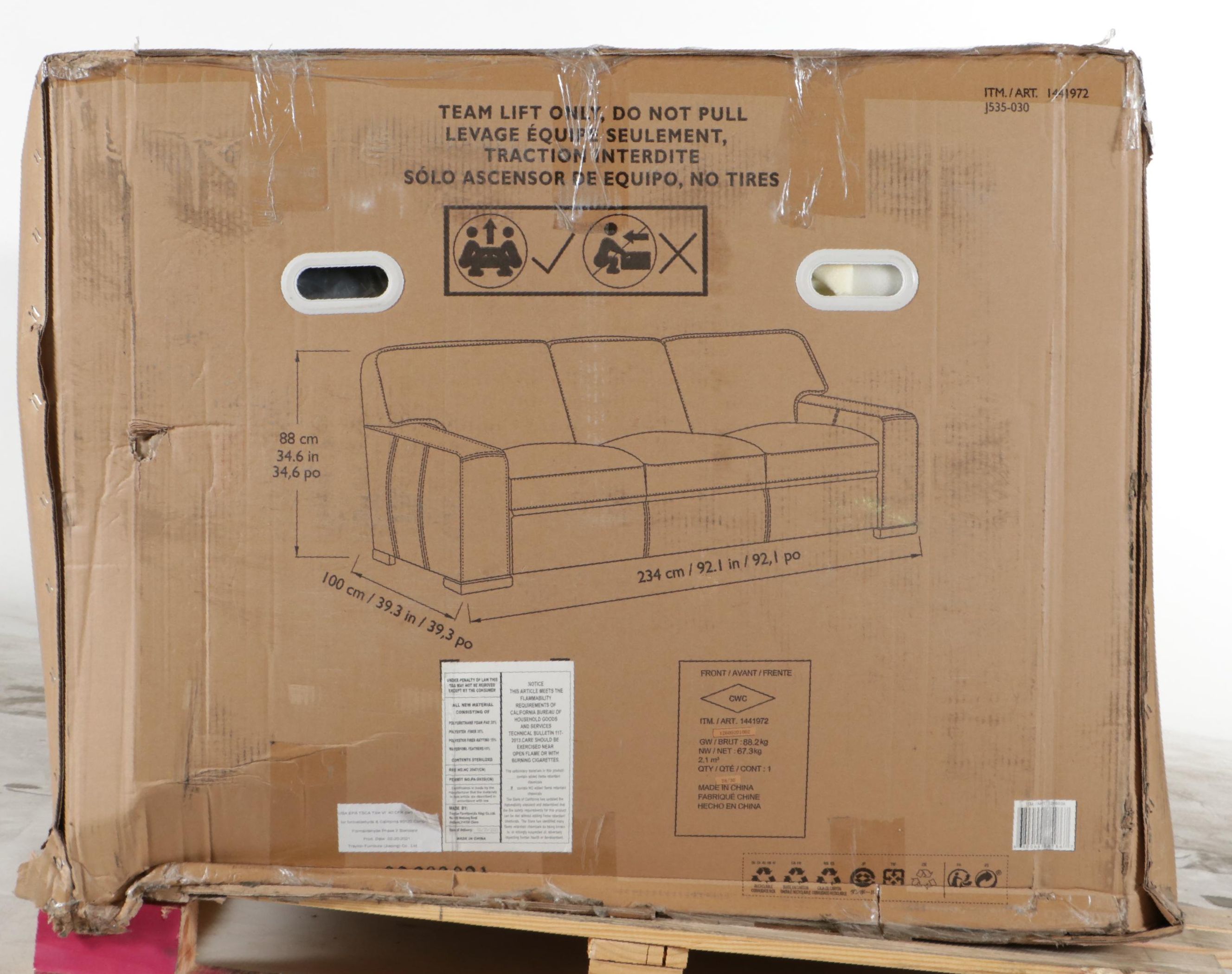 Simon Li "Buckley" Leather Sofa