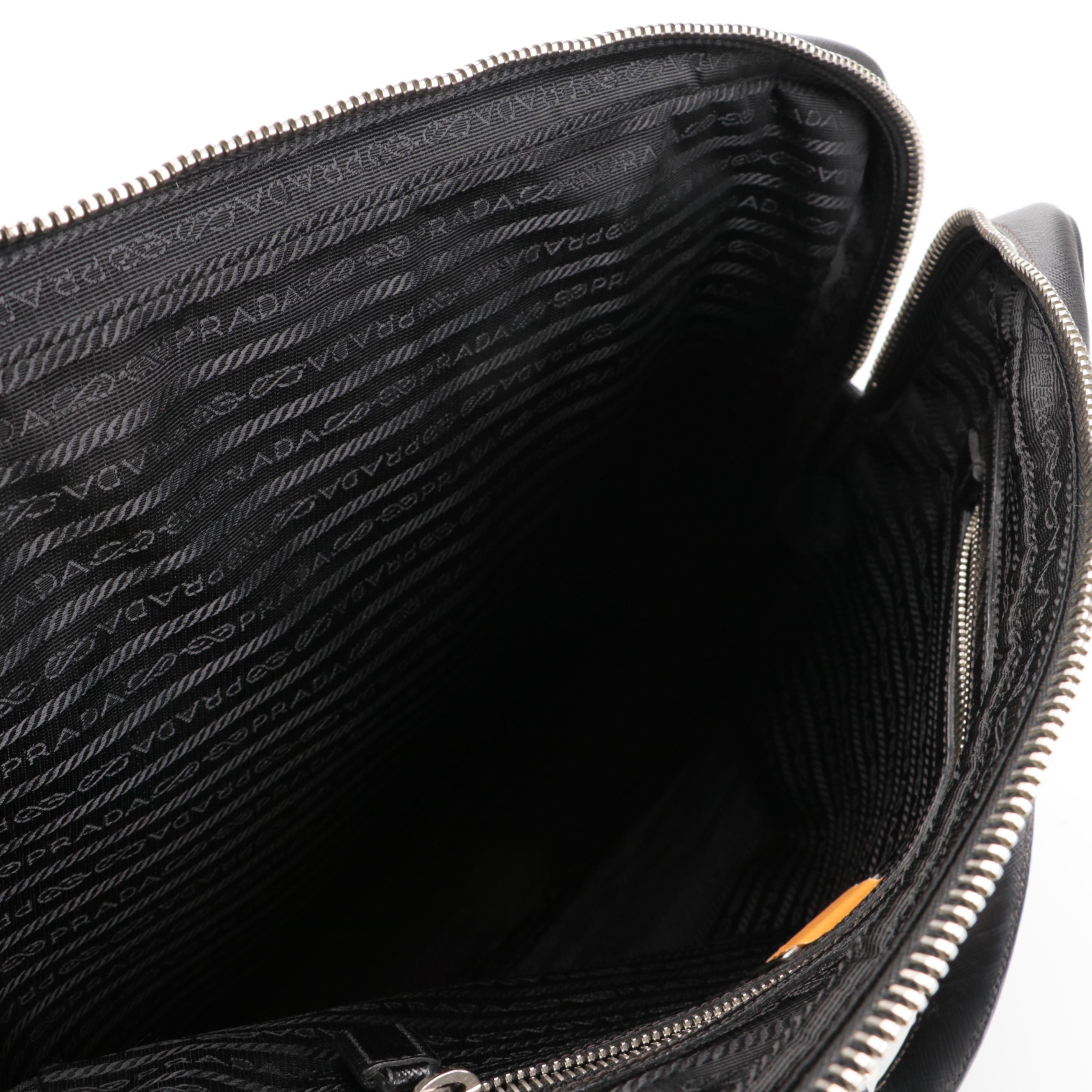 Prada Travel Briefcase in Black Saffiano Leather
