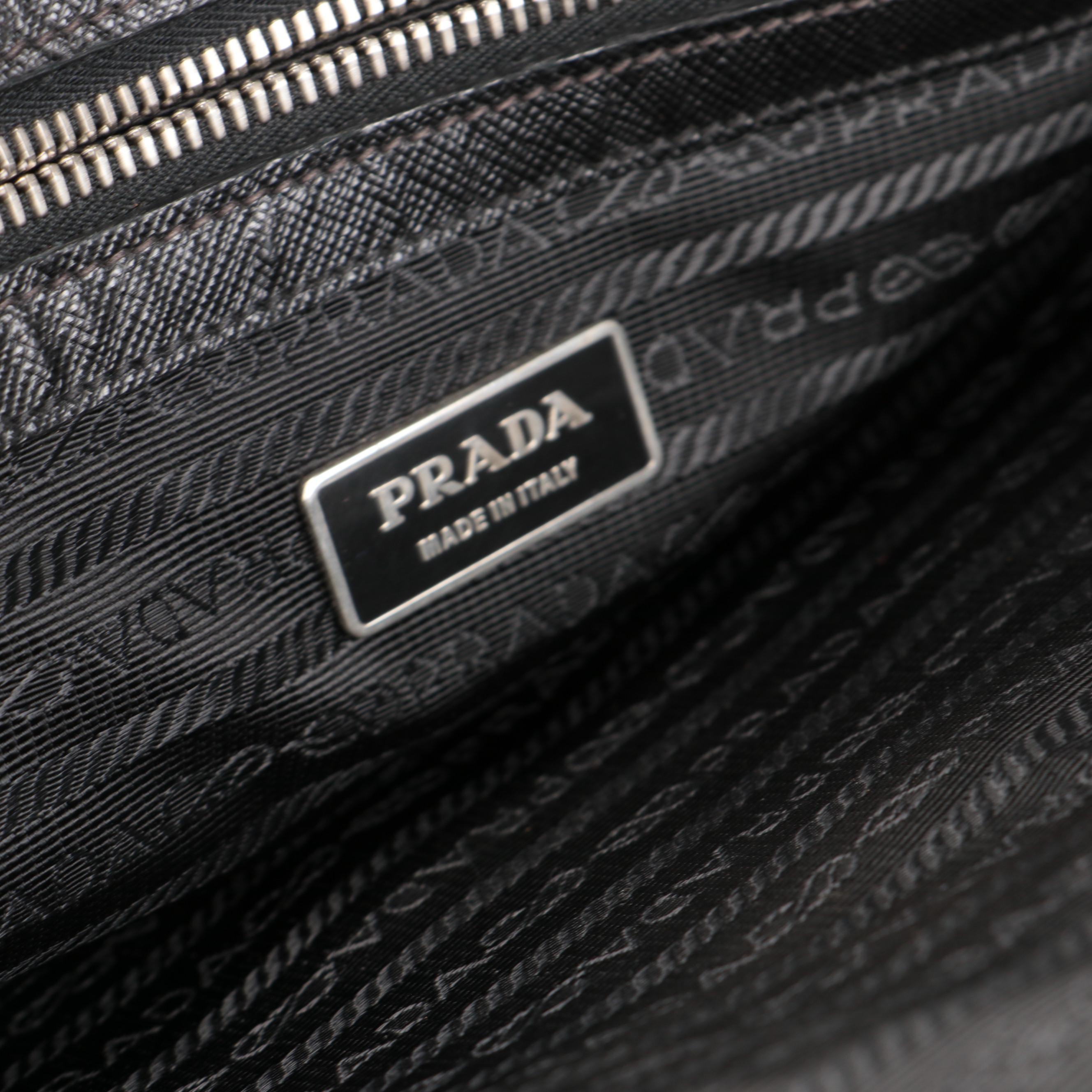 Prada Travel Briefcase in Black Saffiano Leather