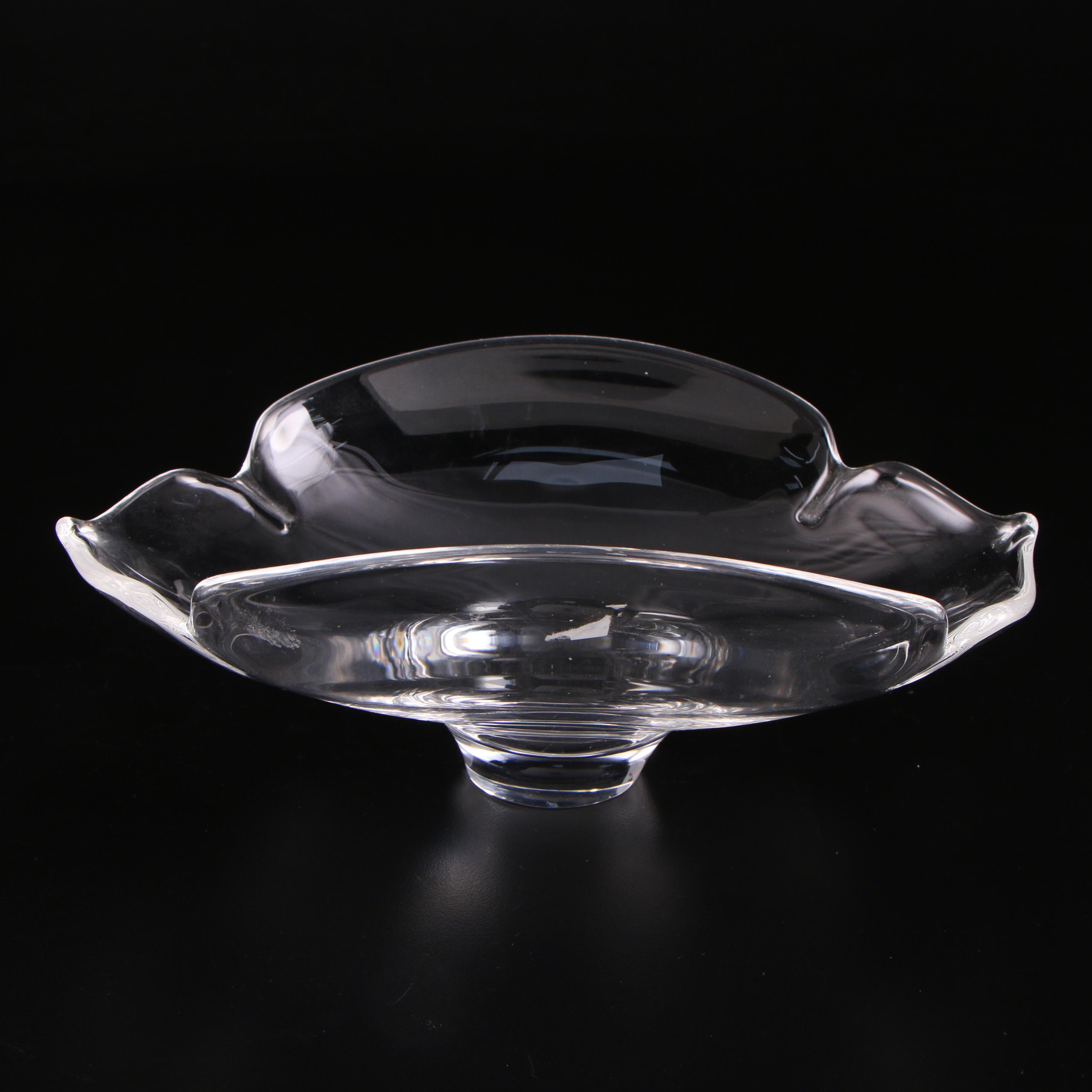 Steuben Art Glass Canape Tray and "Calyx" Bowl, Mi-20th Century