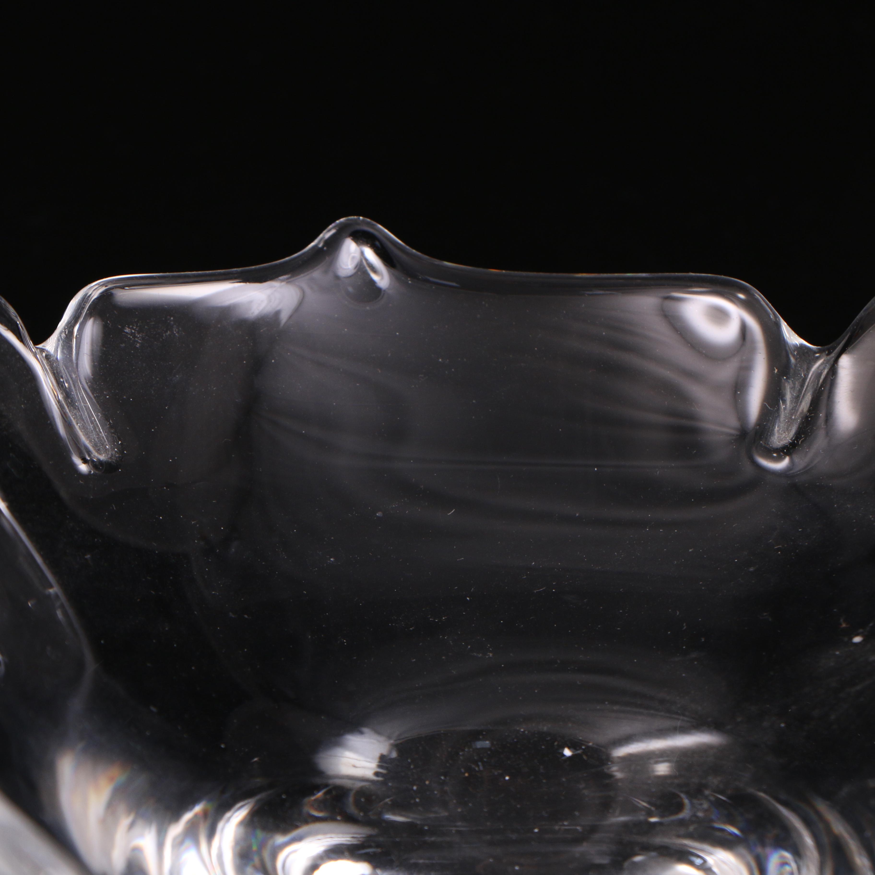 Steuben Art Glass Canape Tray and "Calyx" Bowl, Mi-20th Century