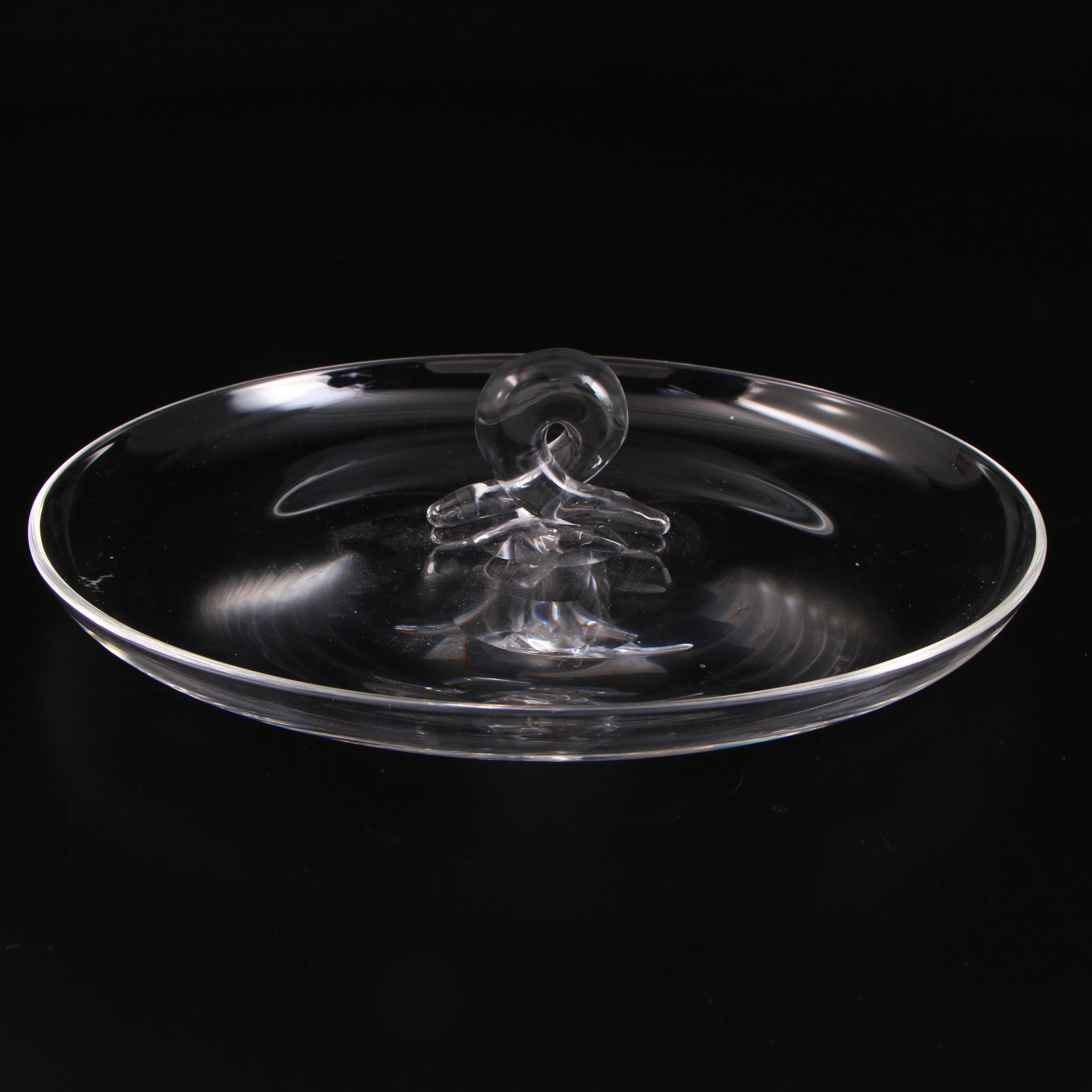 Steuben Art Glass Canape Tray and "Calyx" Bowl, Mi-20th Century