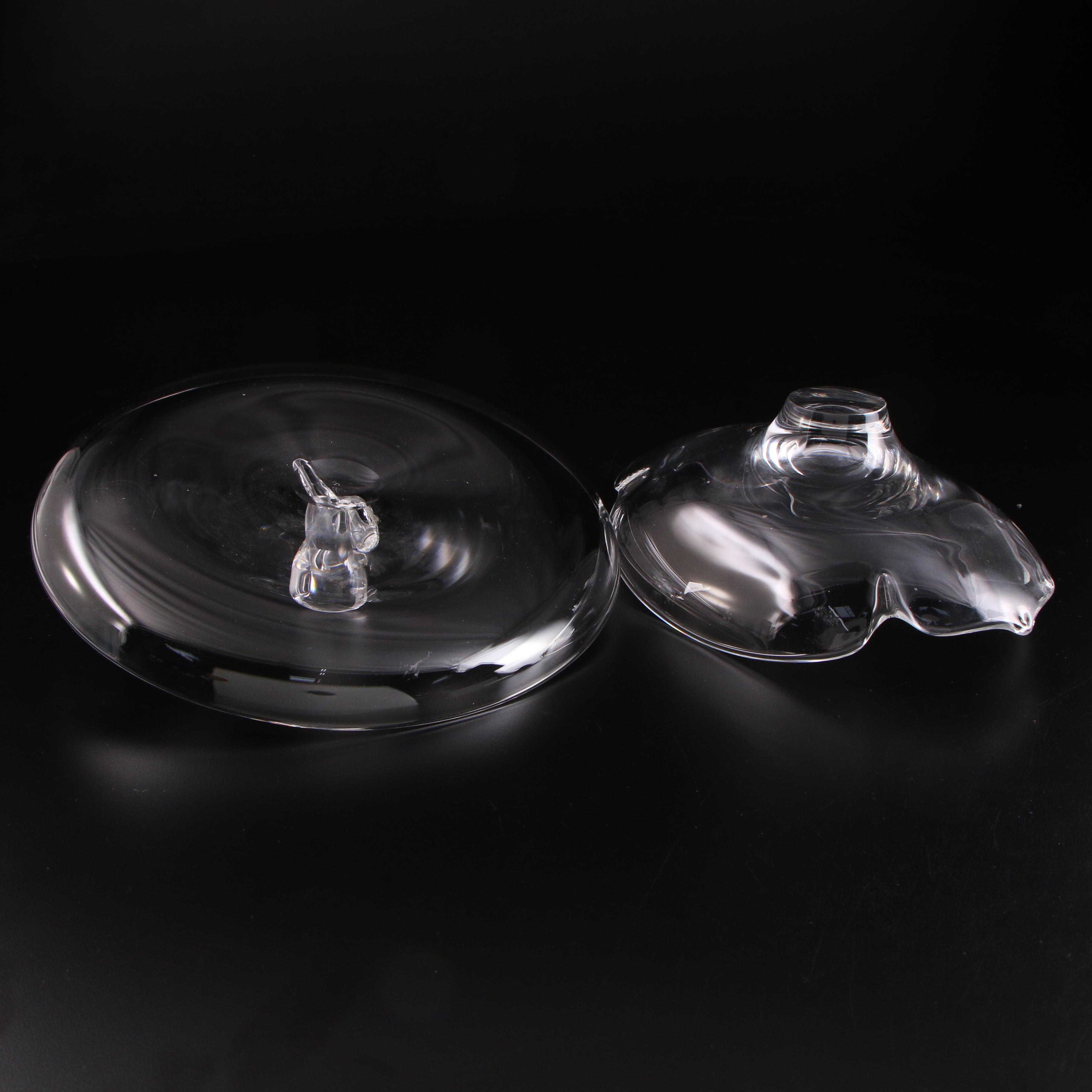 Steuben Art Glass Canape Tray and "Calyx" Bowl, Mi-20th Century