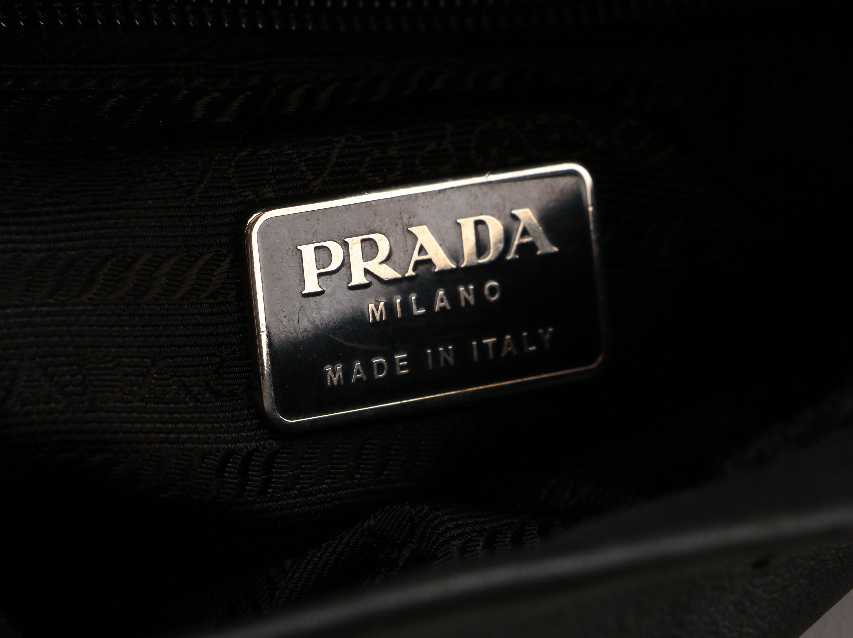 Prada Shoulder Bag in Black Grained Leather