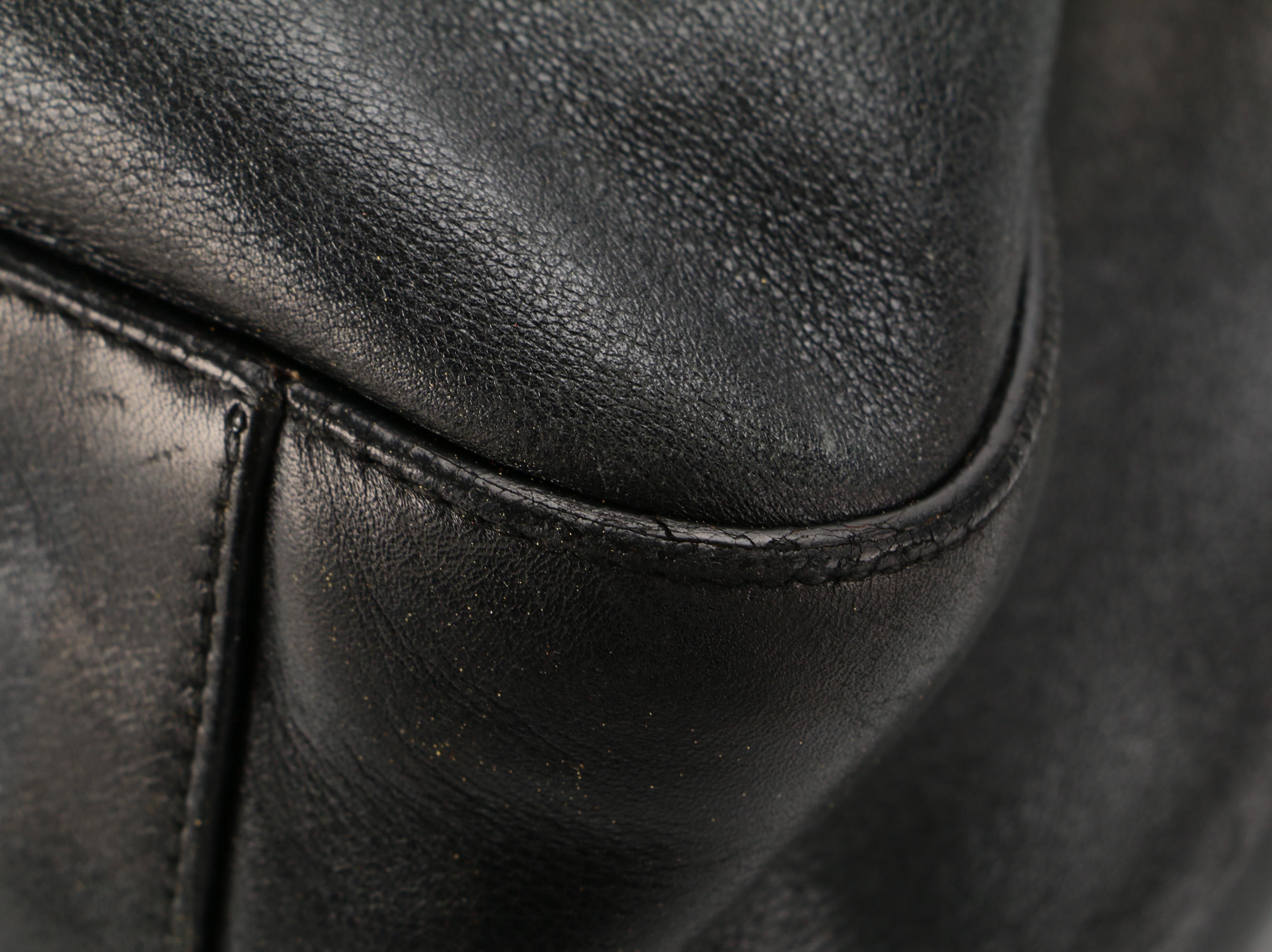 Prada Shoulder Bag in Black Grained Leather