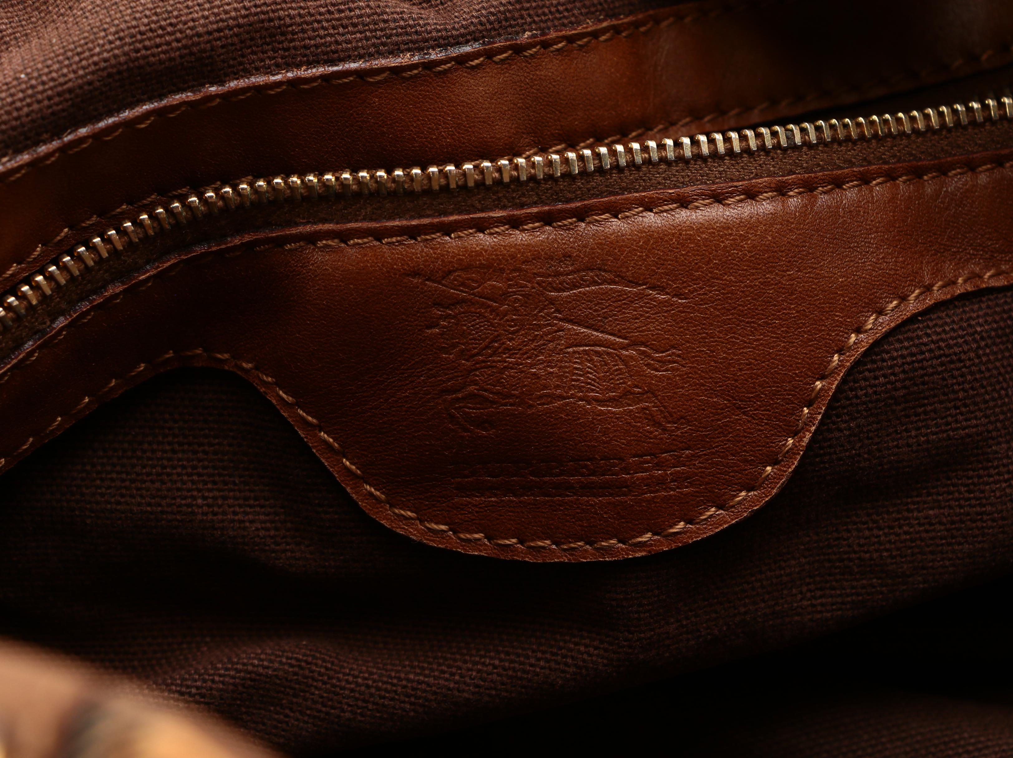 Burberry Prorsum Knight Bag in "House Check" Canvas with Studded Leather Trim