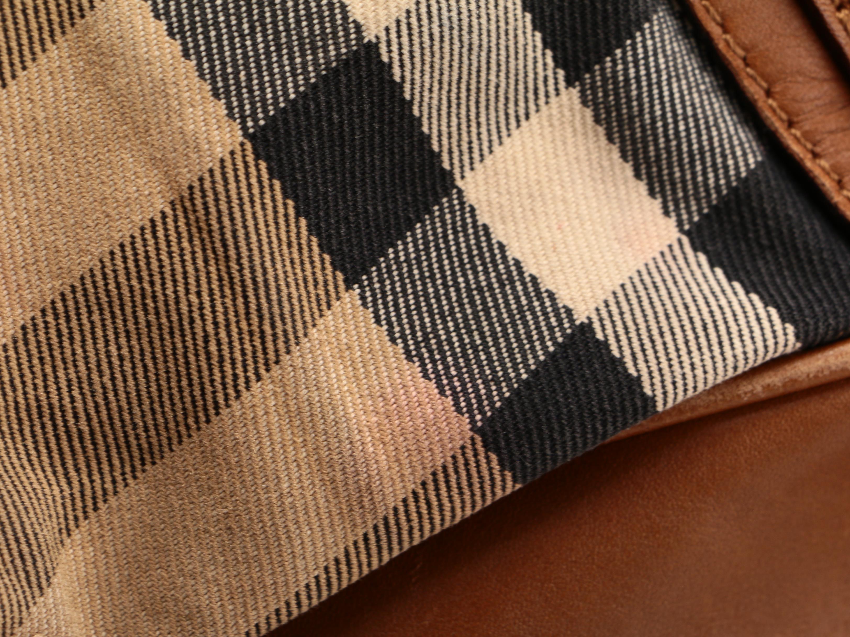 Burberry Prorsum Knight Bag in "House Check" Canvas with Studded Leather Trim