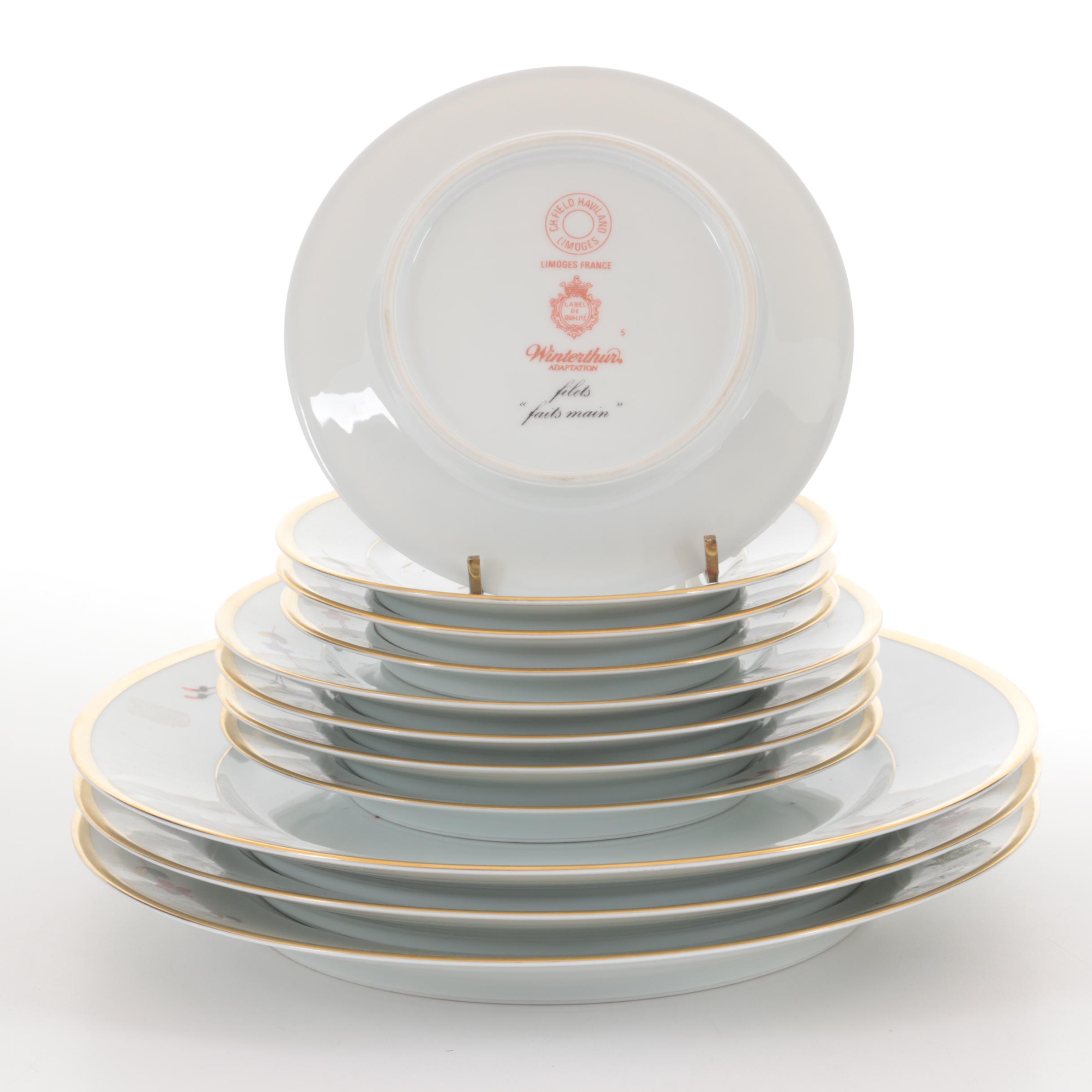 Haviland Limoges Winterthur Adaptation Hand-Painted China Tableware