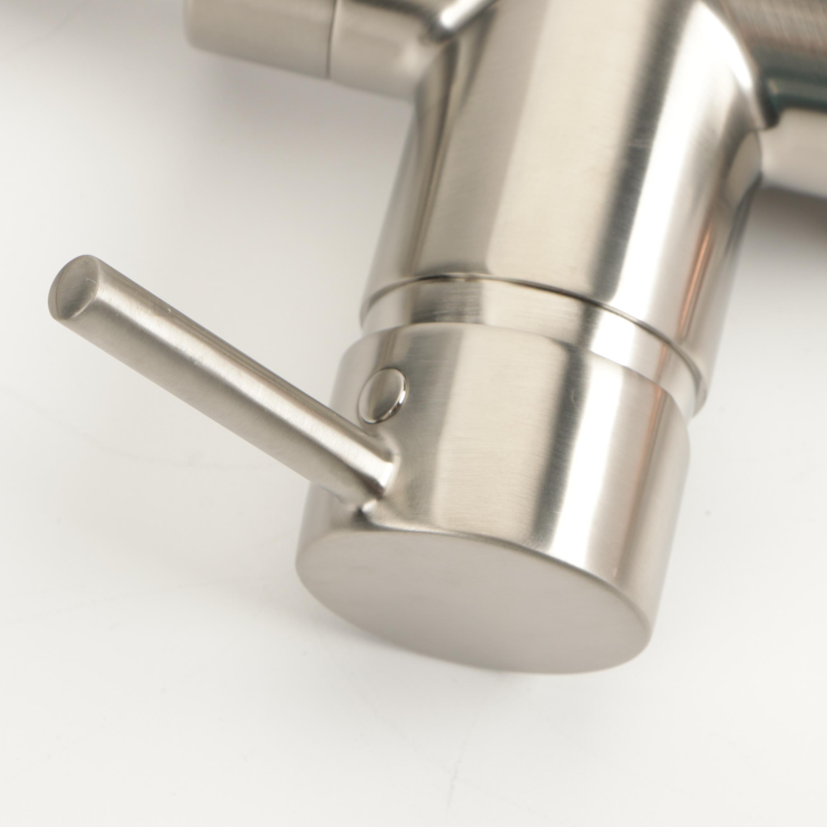 Kitchen Faucet with Spring Spout in Satin Nickel