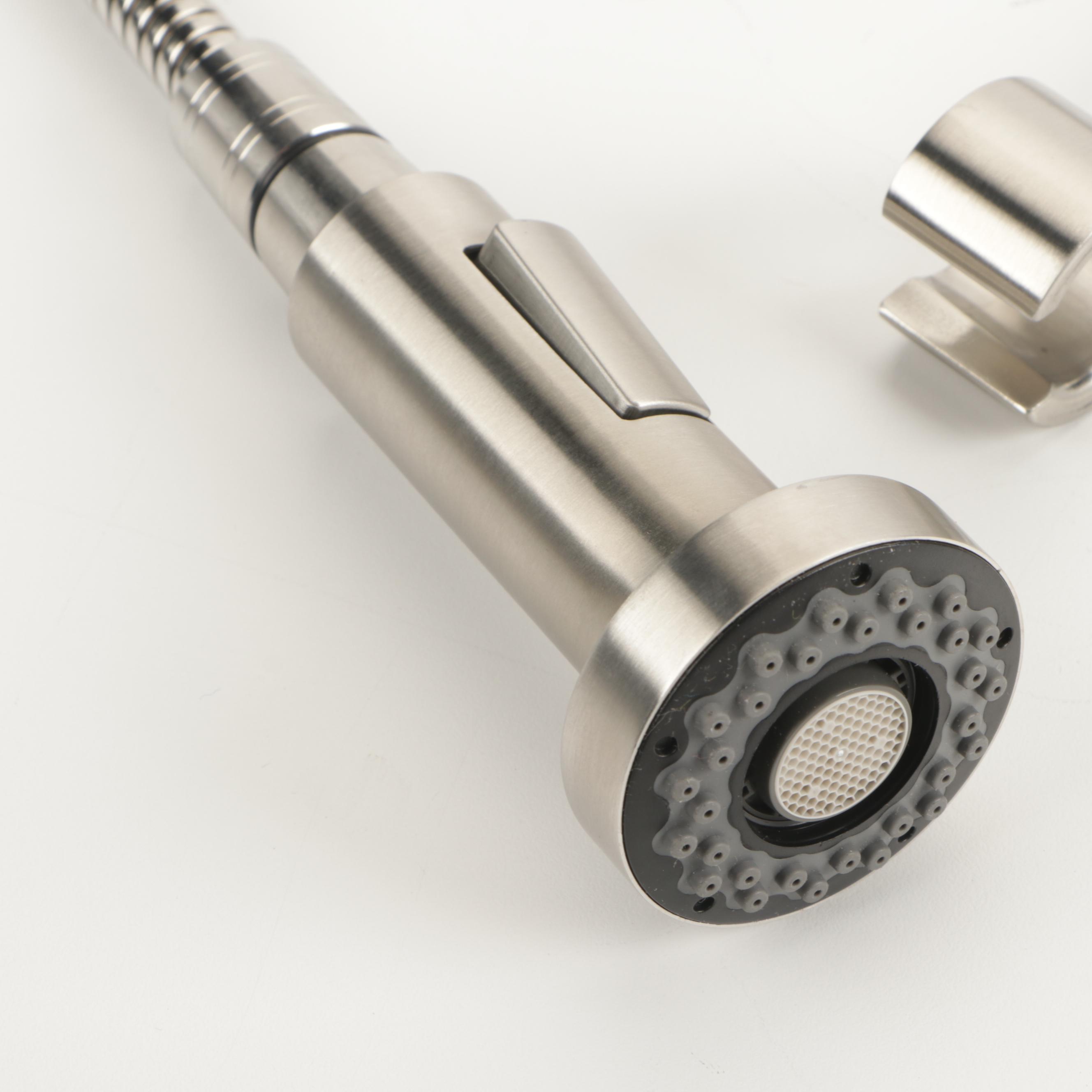 Single-Hole Kitchen Faucet with Pull-Down Spring Spout