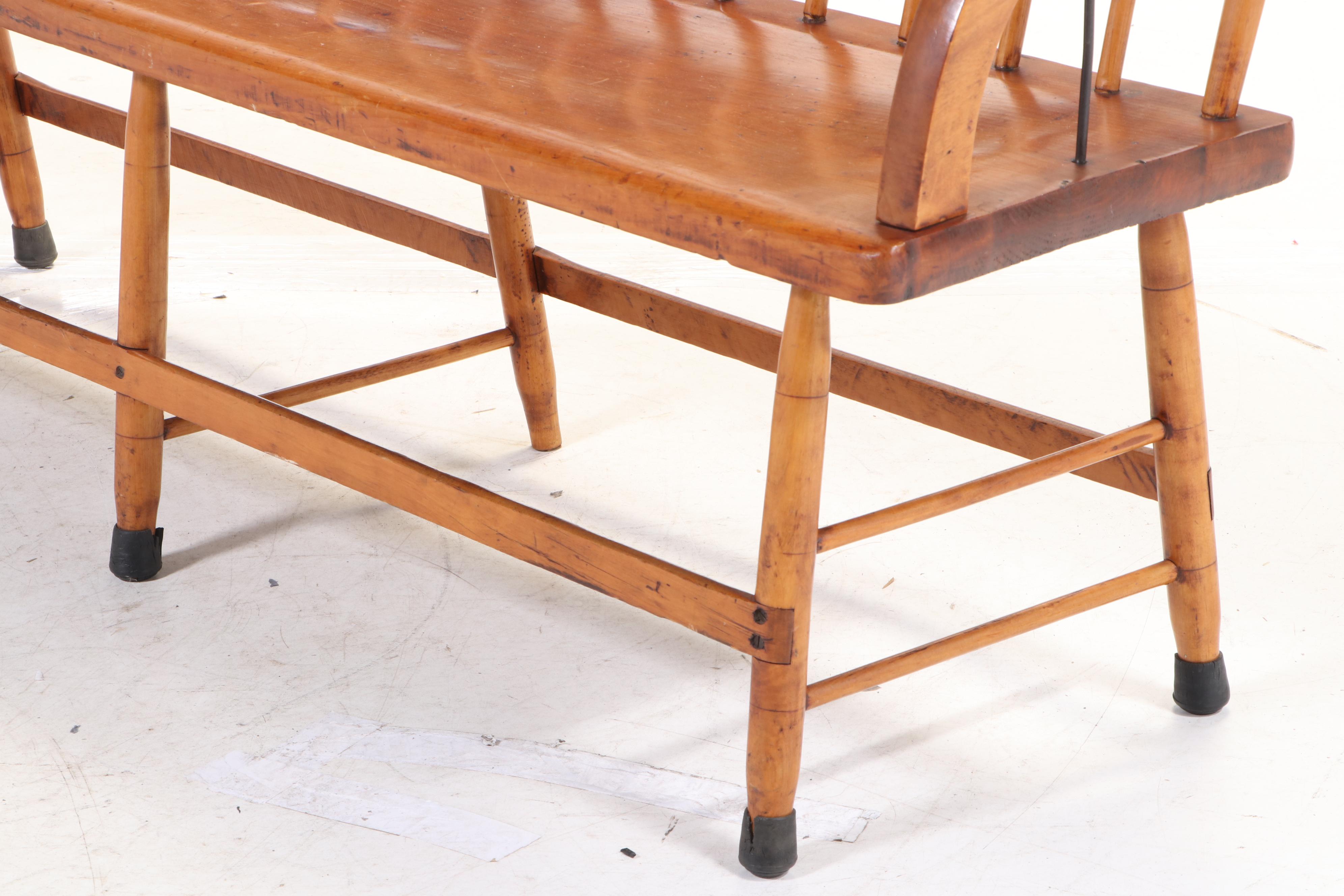 American Primitive Ash, Maple, and Pine Deacon's Bench, 19th Century