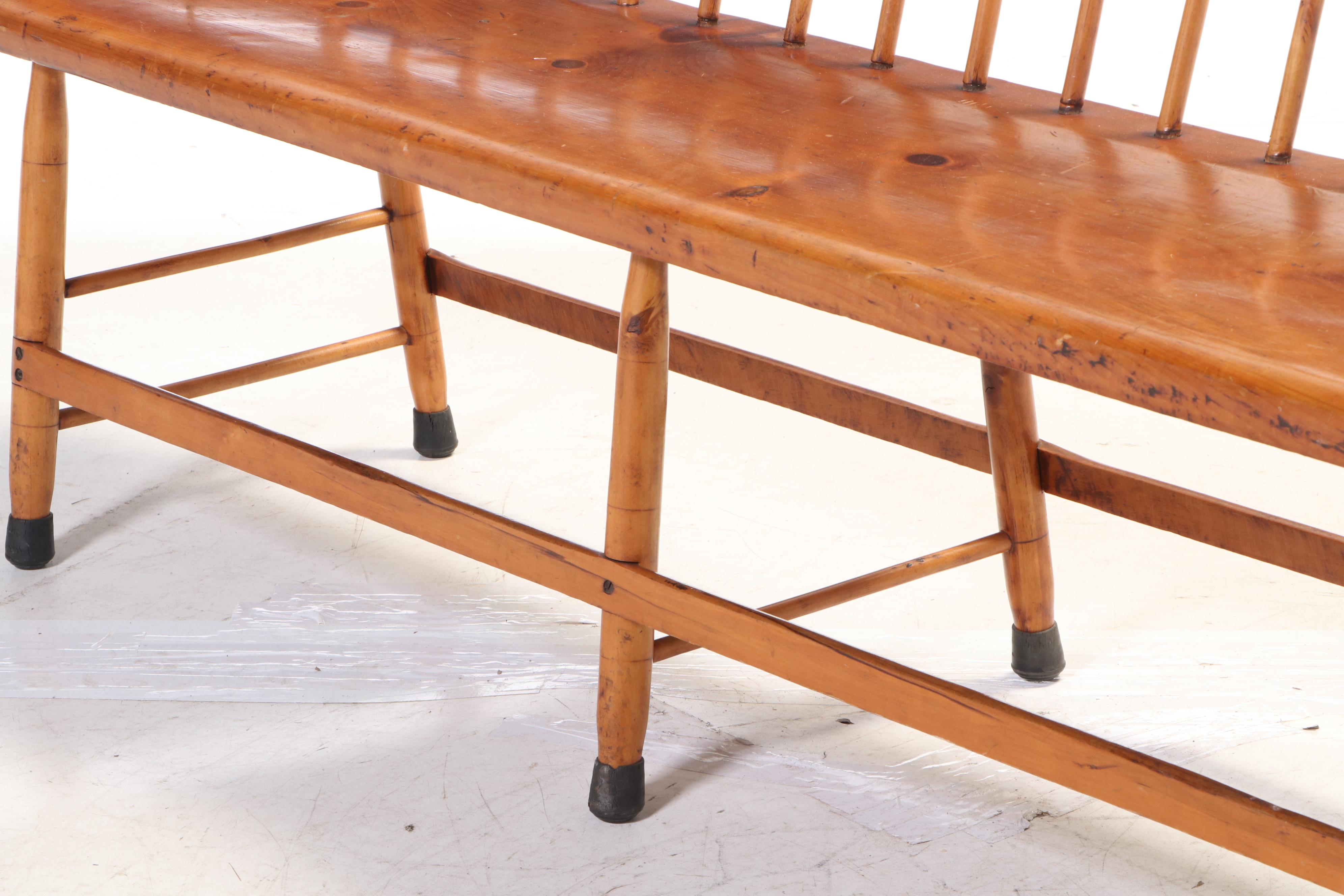 American Primitive Ash, Maple, and Pine Deacon's Bench, 19th Century