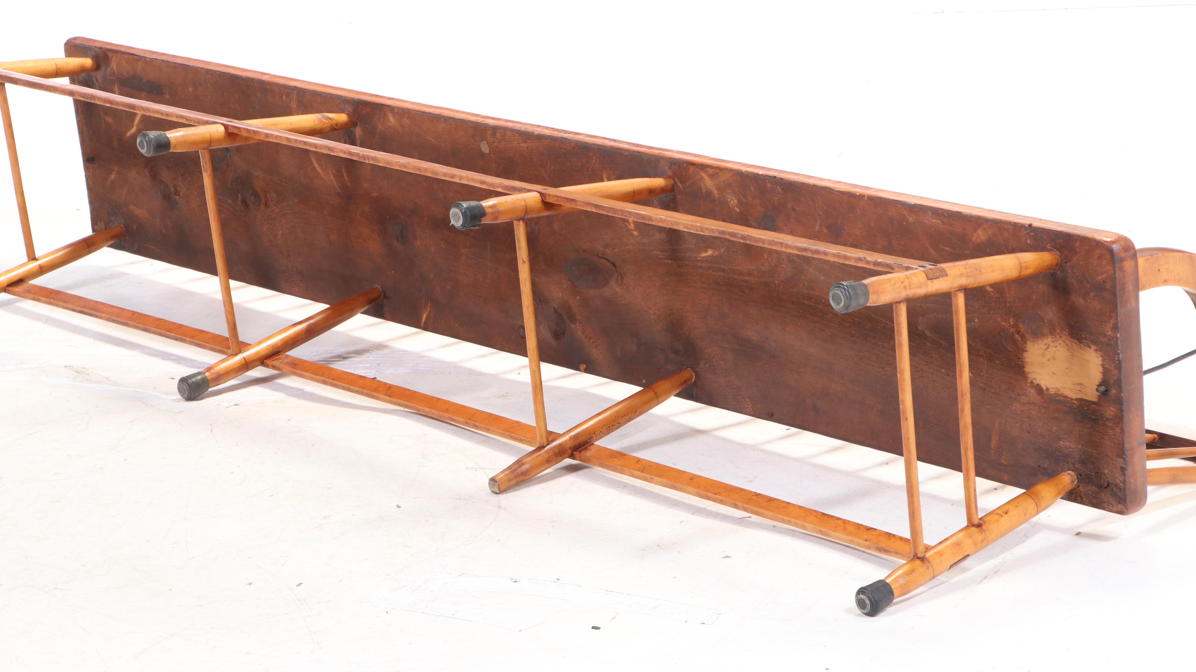 American Primitive Ash, Maple, and Pine Deacon's Bench, 19th Century