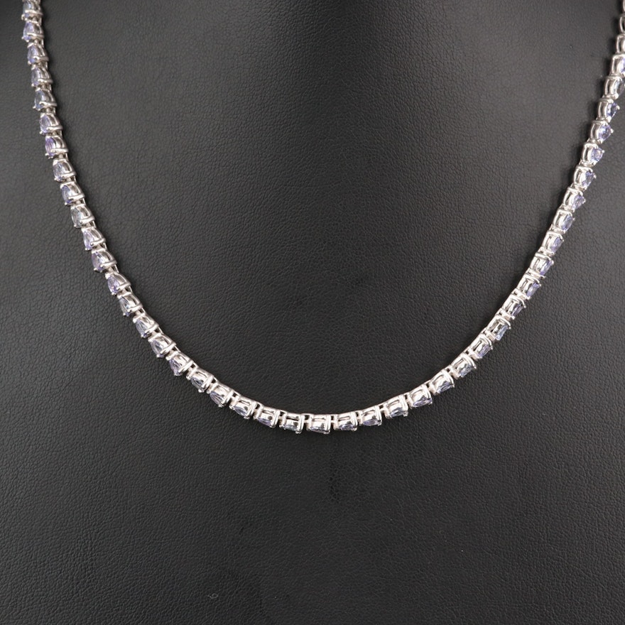 Sterling Silver Tanzanite Riviére Necklace