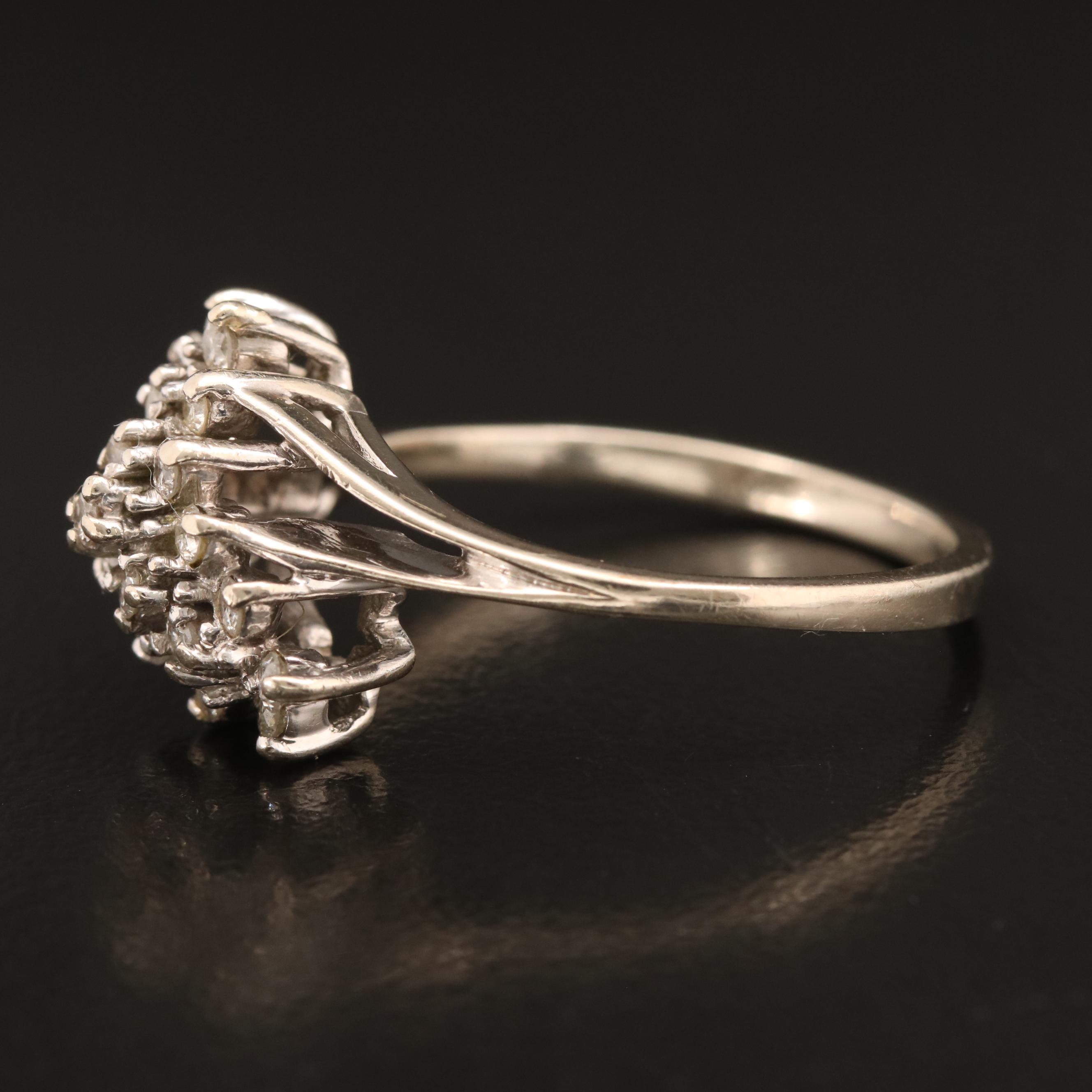 14K Diamond Cluster Ring