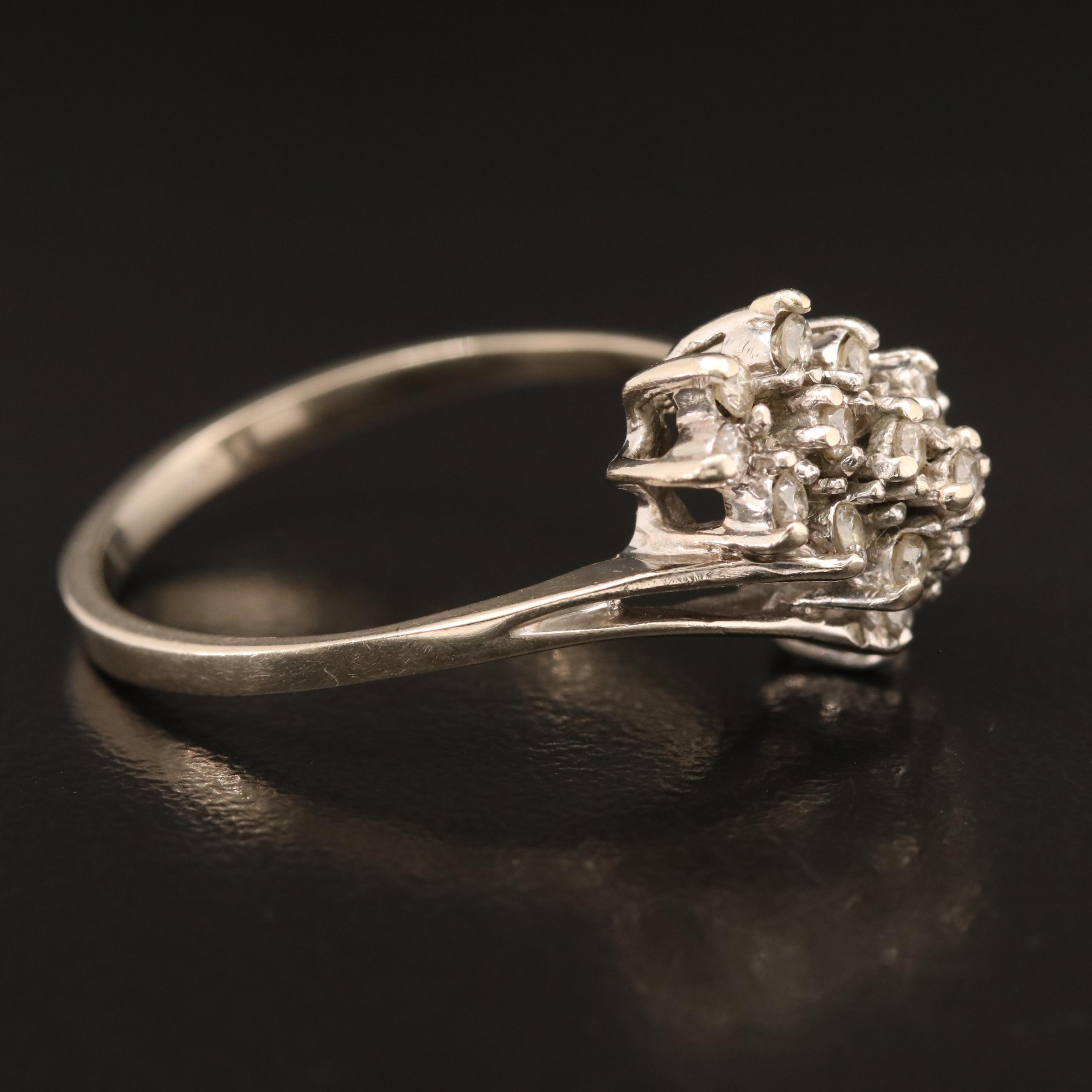14K Diamond Cluster Ring