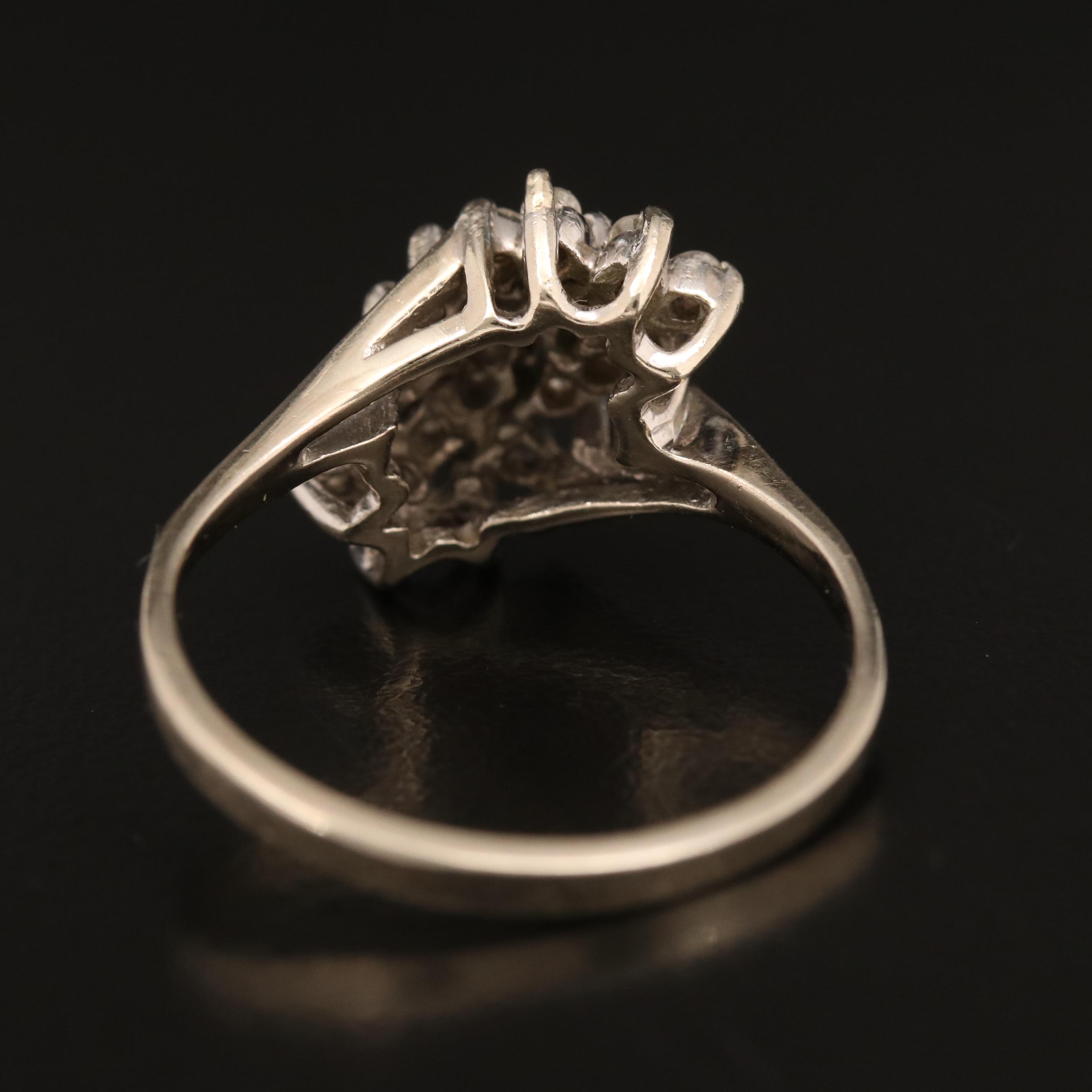 14K Diamond Cluster Ring